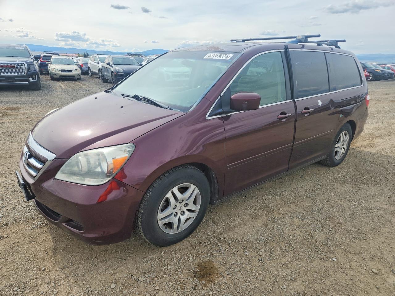 2007 Honda Odyssey Exl Burgundy vin: 5FNRL38717B406320
