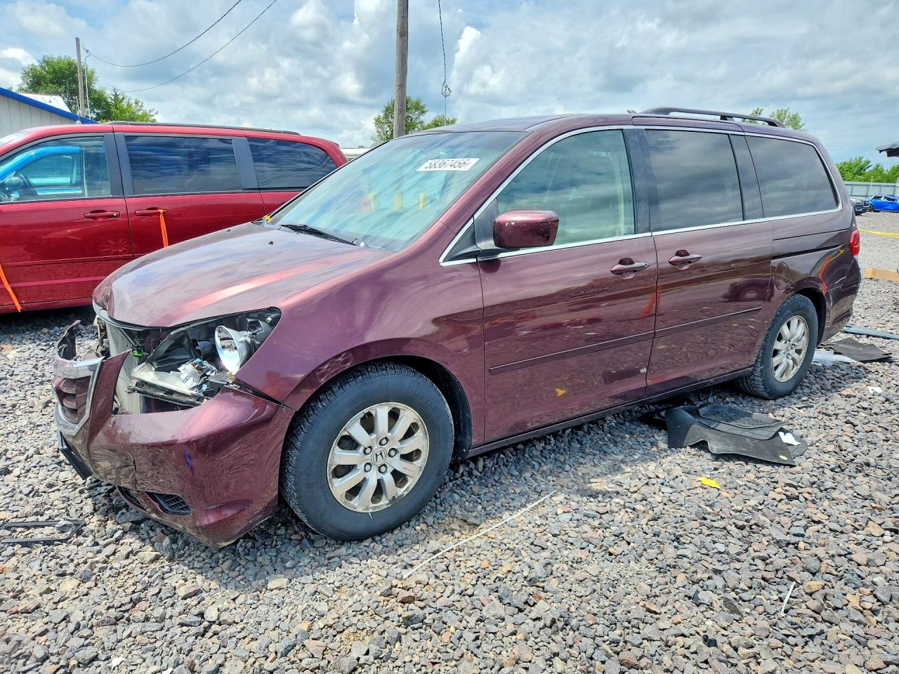 2008 Honda Odyssey Exl Red vin: 5FNRL38718B084392