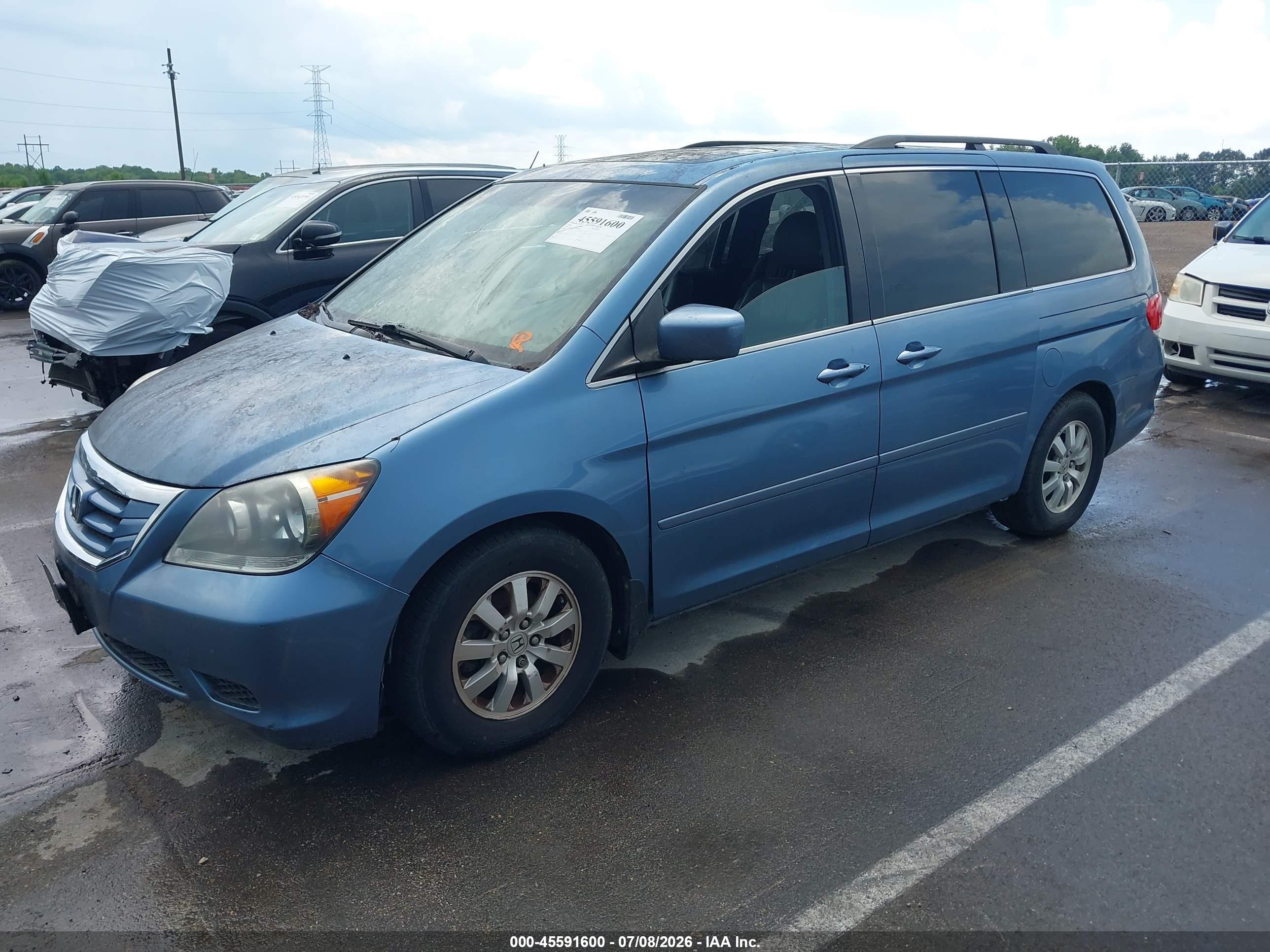 2008 Honda Odyssey Ex-l Blue vin: 5FNRL38718B094386