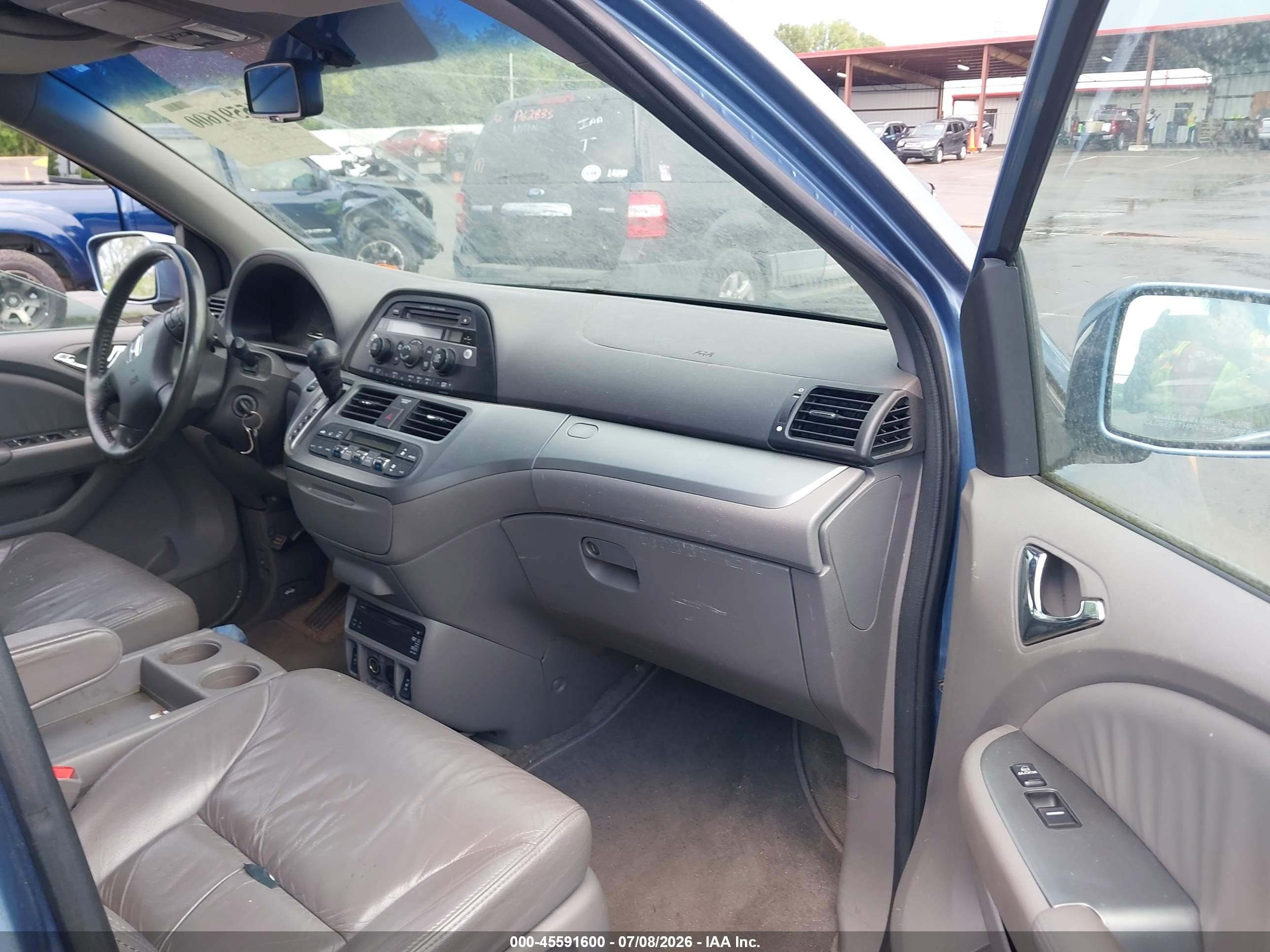 2008 Honda Odyssey Ex-l Blue vin: 5FNRL38718B094386
