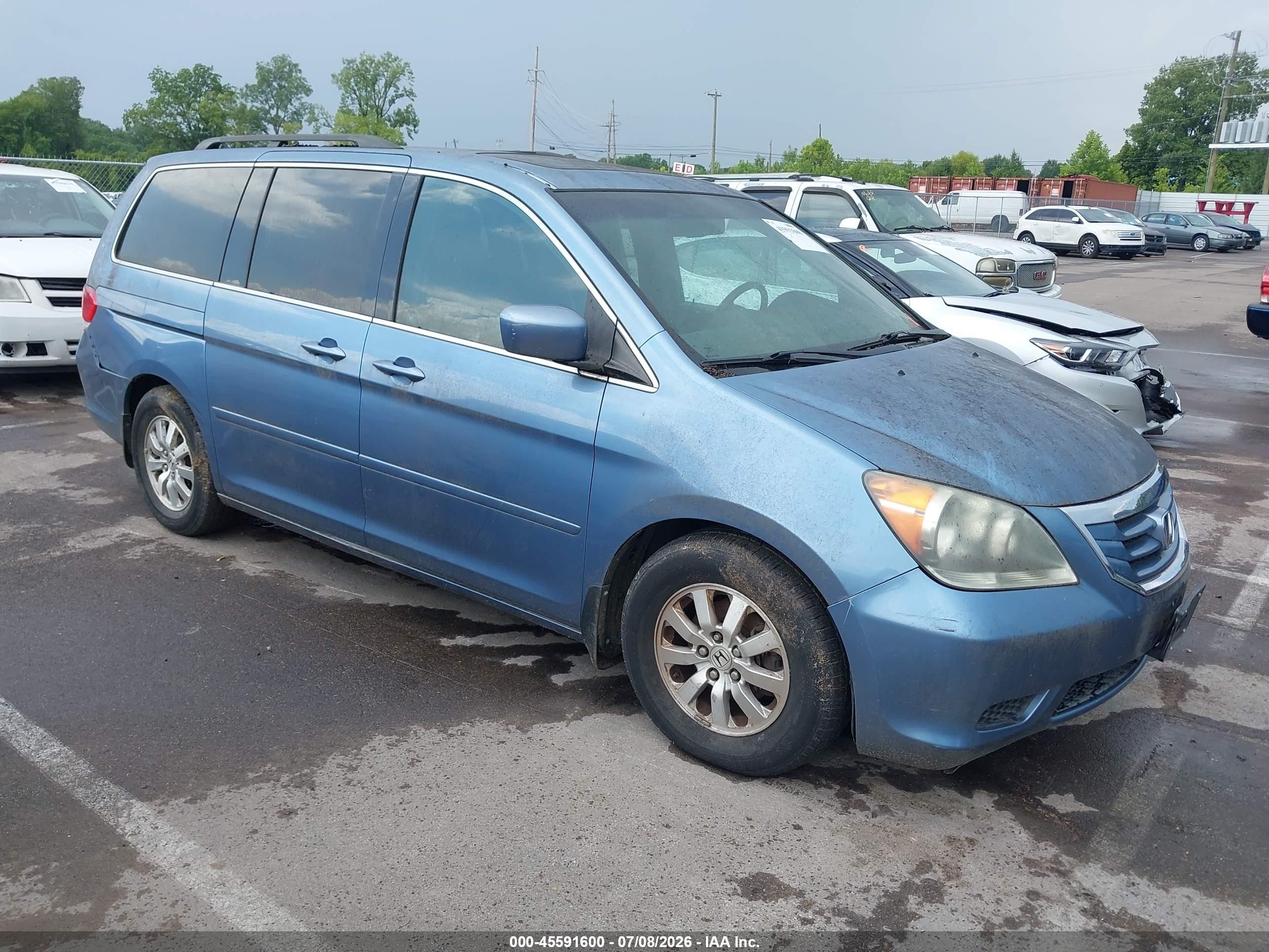 2008 Honda Odyssey Ex-l Blue vin: 5FNRL38718B094386