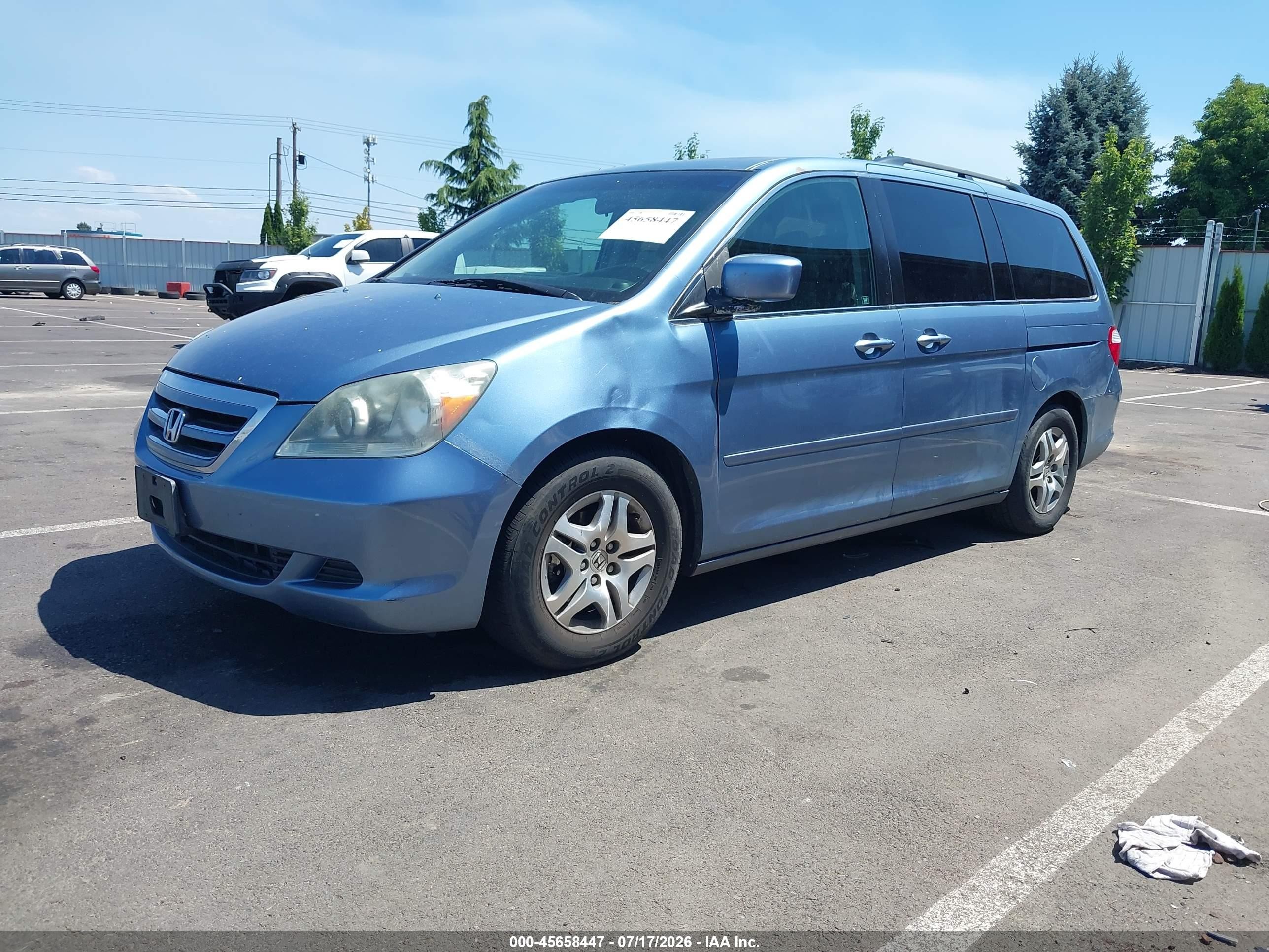 2005 Honda Odyssey Ex-l Light Blue vin: 5FNRL38725B041370