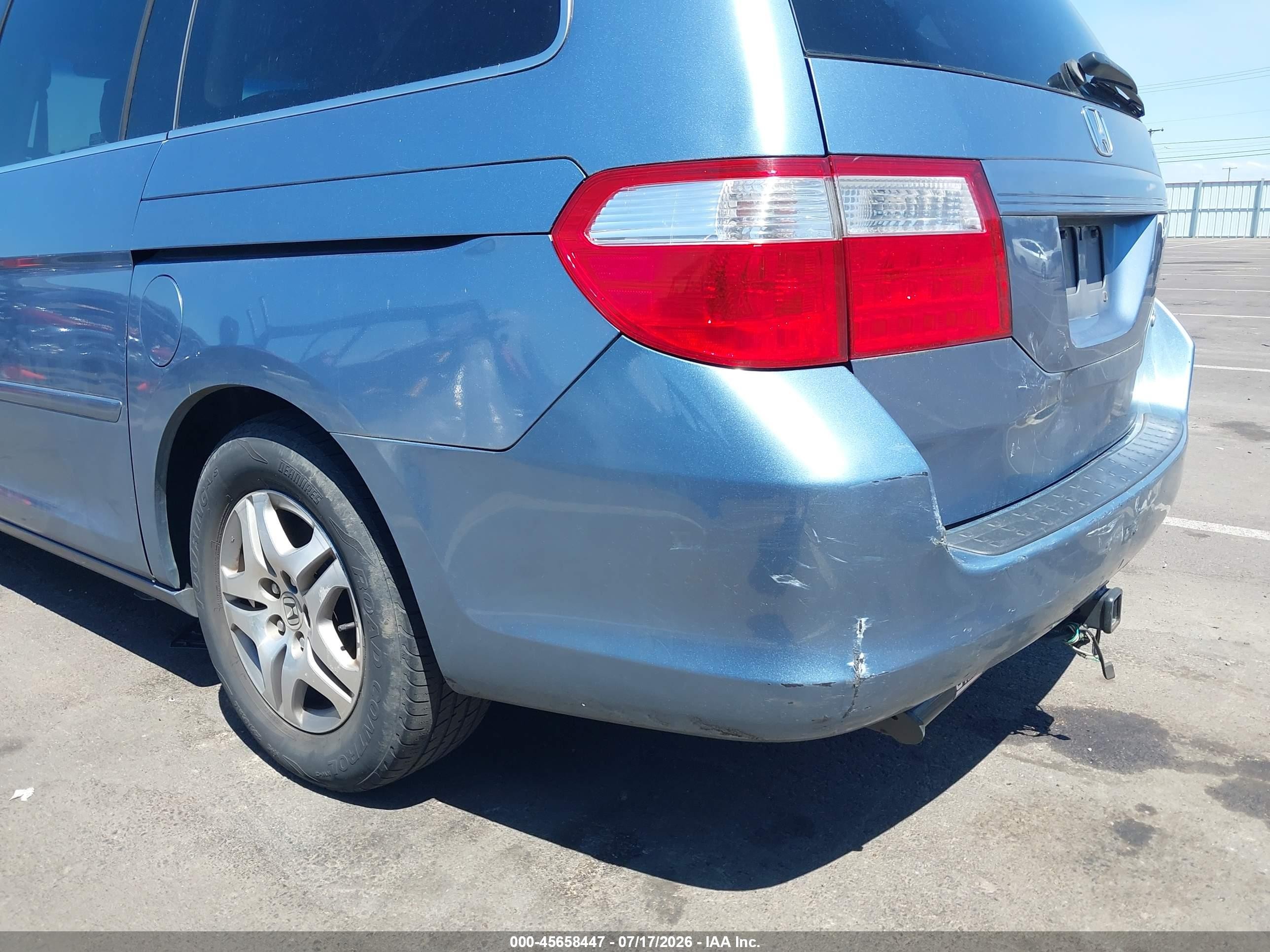 2005 Honda Odyssey Ex-l Light Blue vin: 5FNRL38725B041370