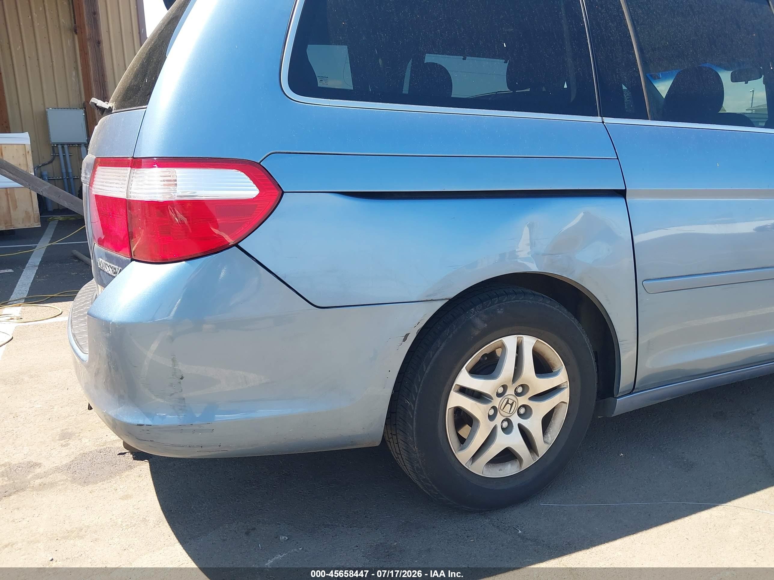 2005 Honda Odyssey Ex-l Light Blue vin: 5FNRL38725B041370