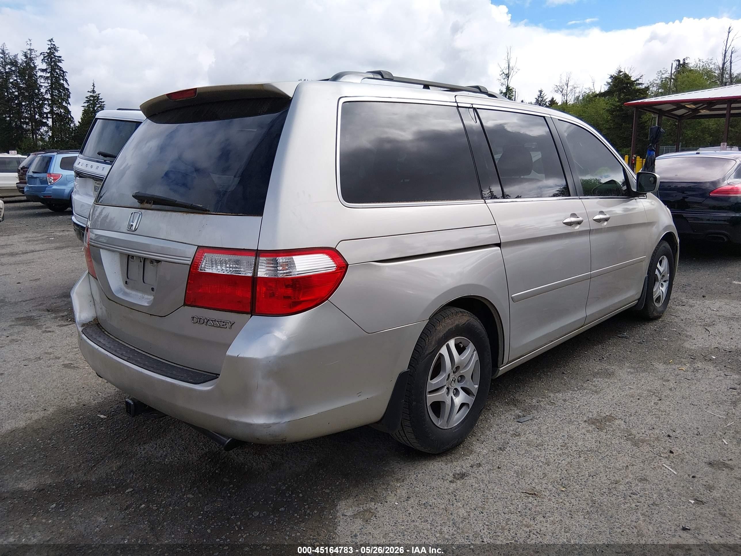 2005 Honda Odyssey Ex-l Silver vin: 5FNRL38725B043782
