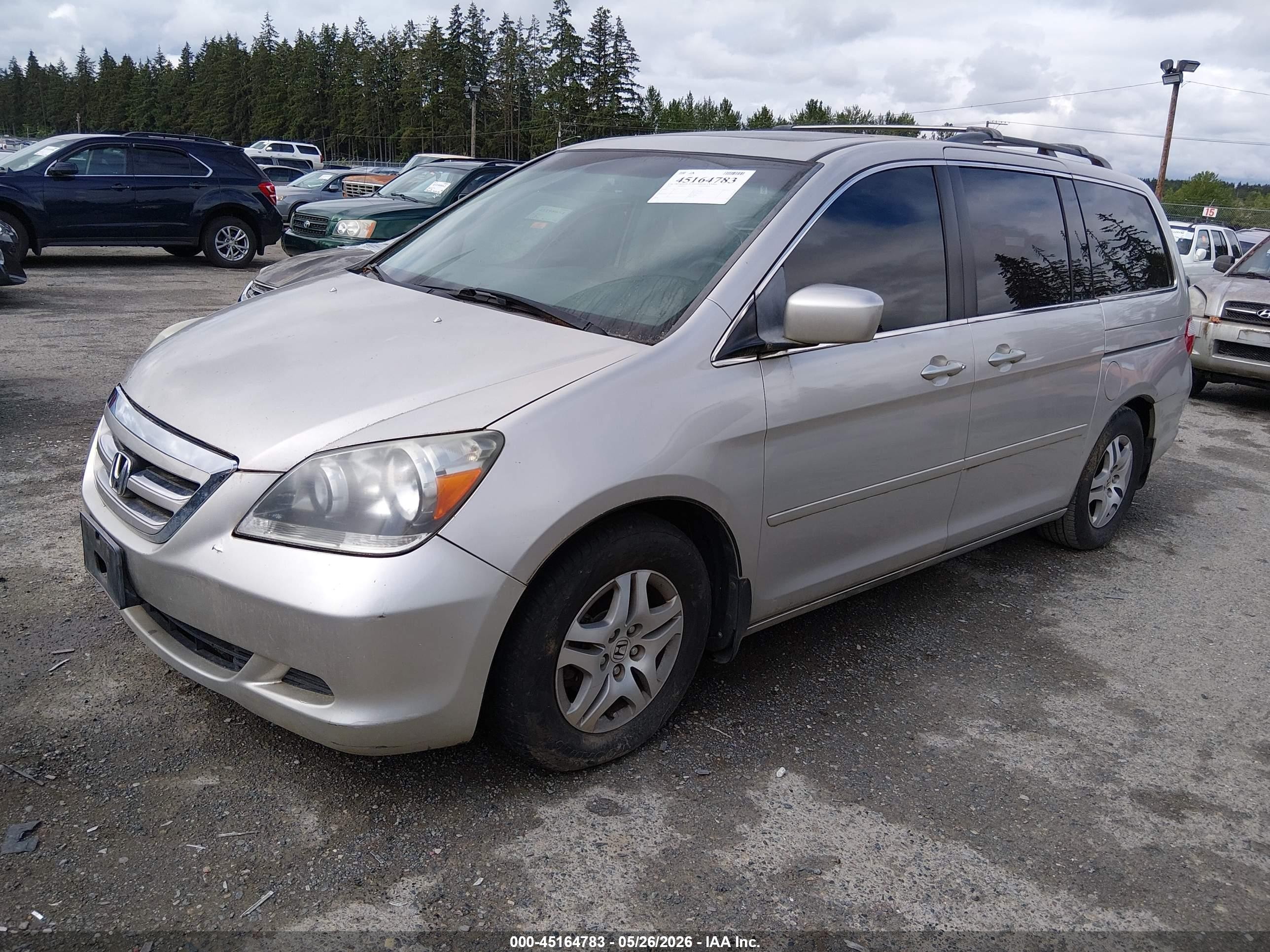 2005 Honda Odyssey Ex-l Silver vin: 5FNRL38725B043782