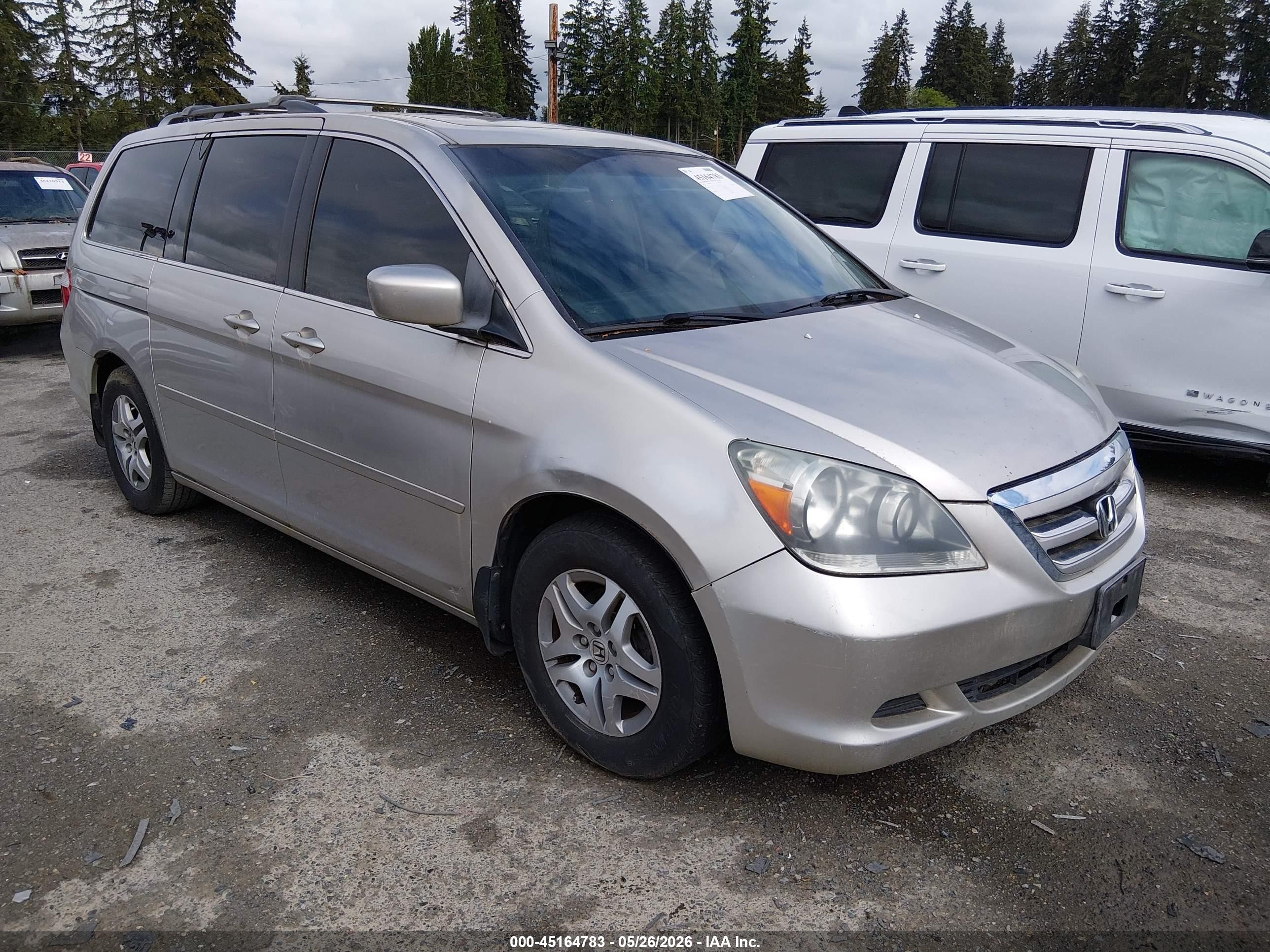 2005 Honda Odyssey Ex-l Silver vin: 5FNRL38725B043782