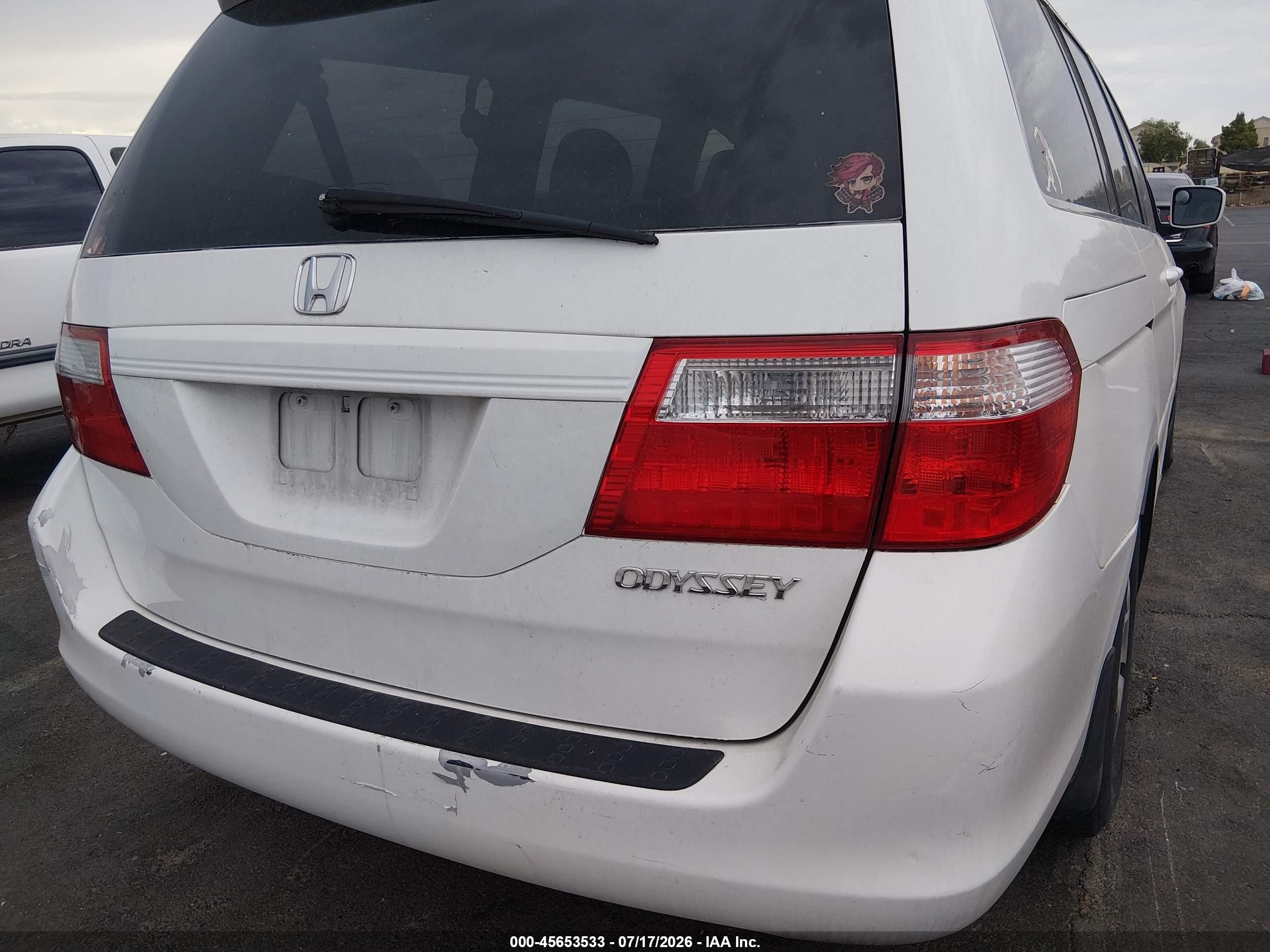2005 Honda Odyssey Exl White vin: 5FNRL38725B079603