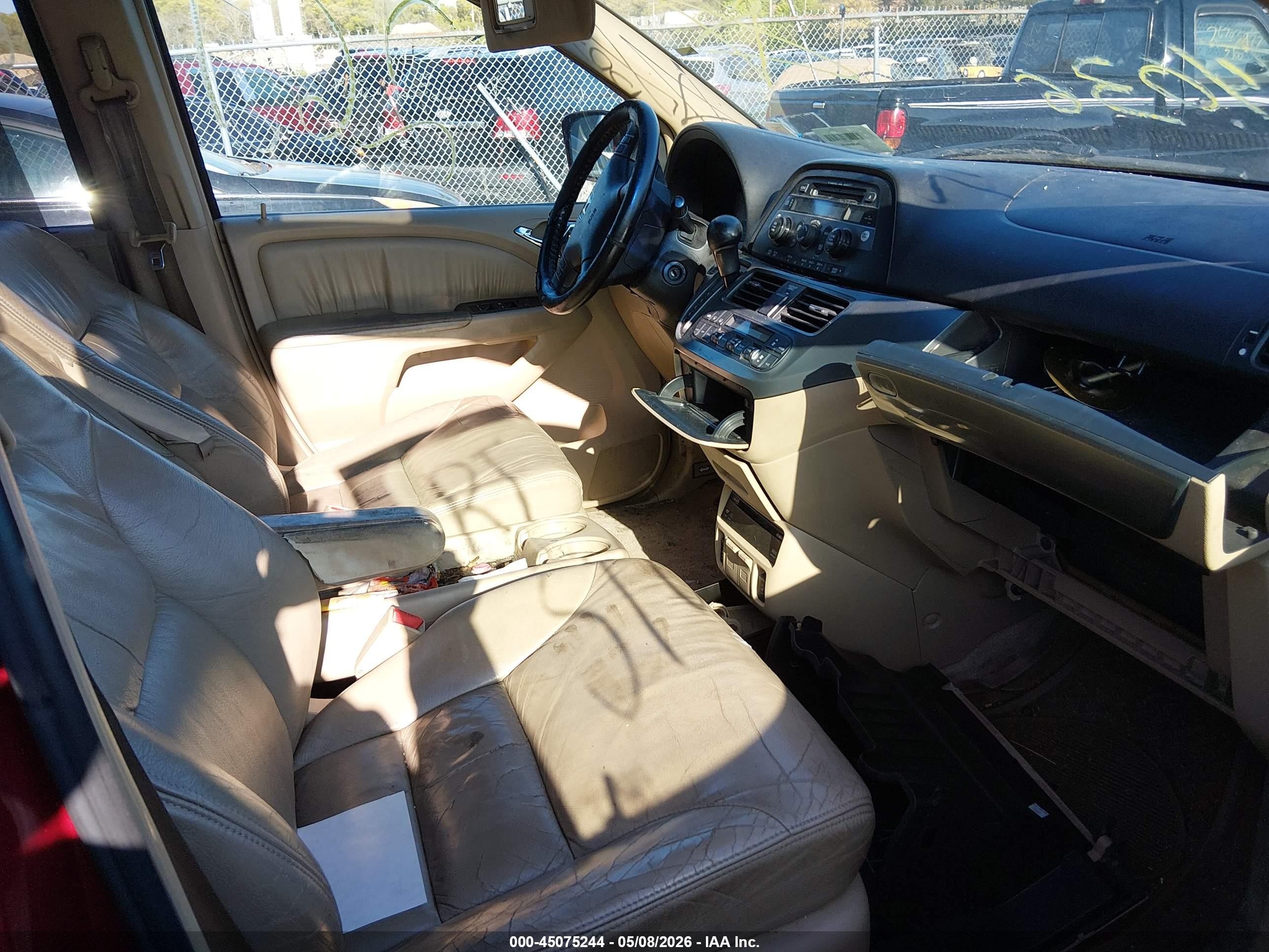 2005 Honda Odyssey Ex-l Red vin: 5FNRL38725B080220