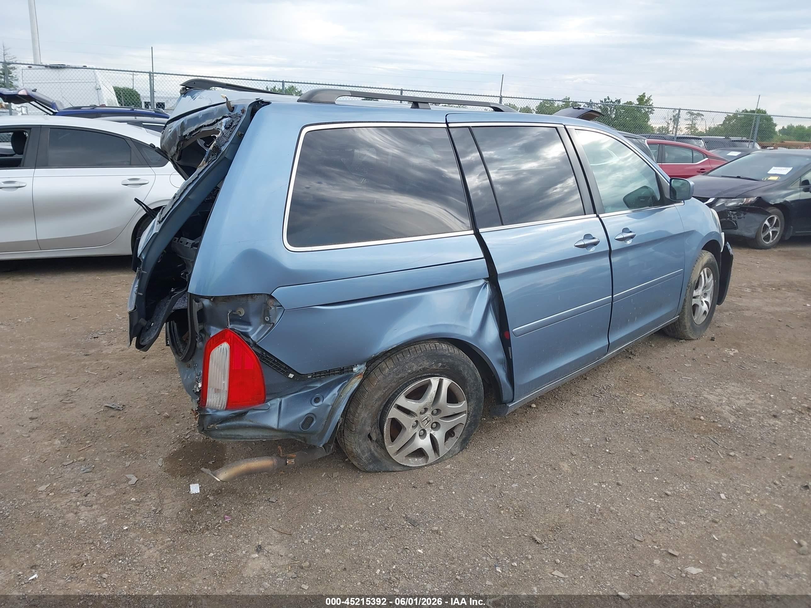 2006 Honda Odyssey Ex-l Light Blue vin: 5FNRL38726B046411