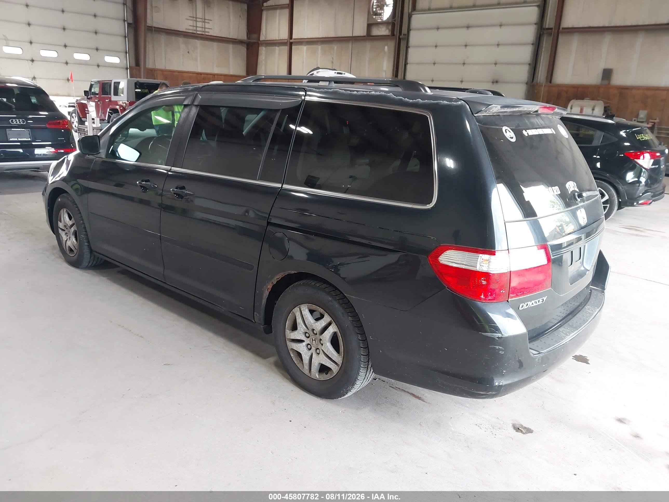 2007 Honda Odyssey Ex-l Black vin: 5FNRL38727B030064