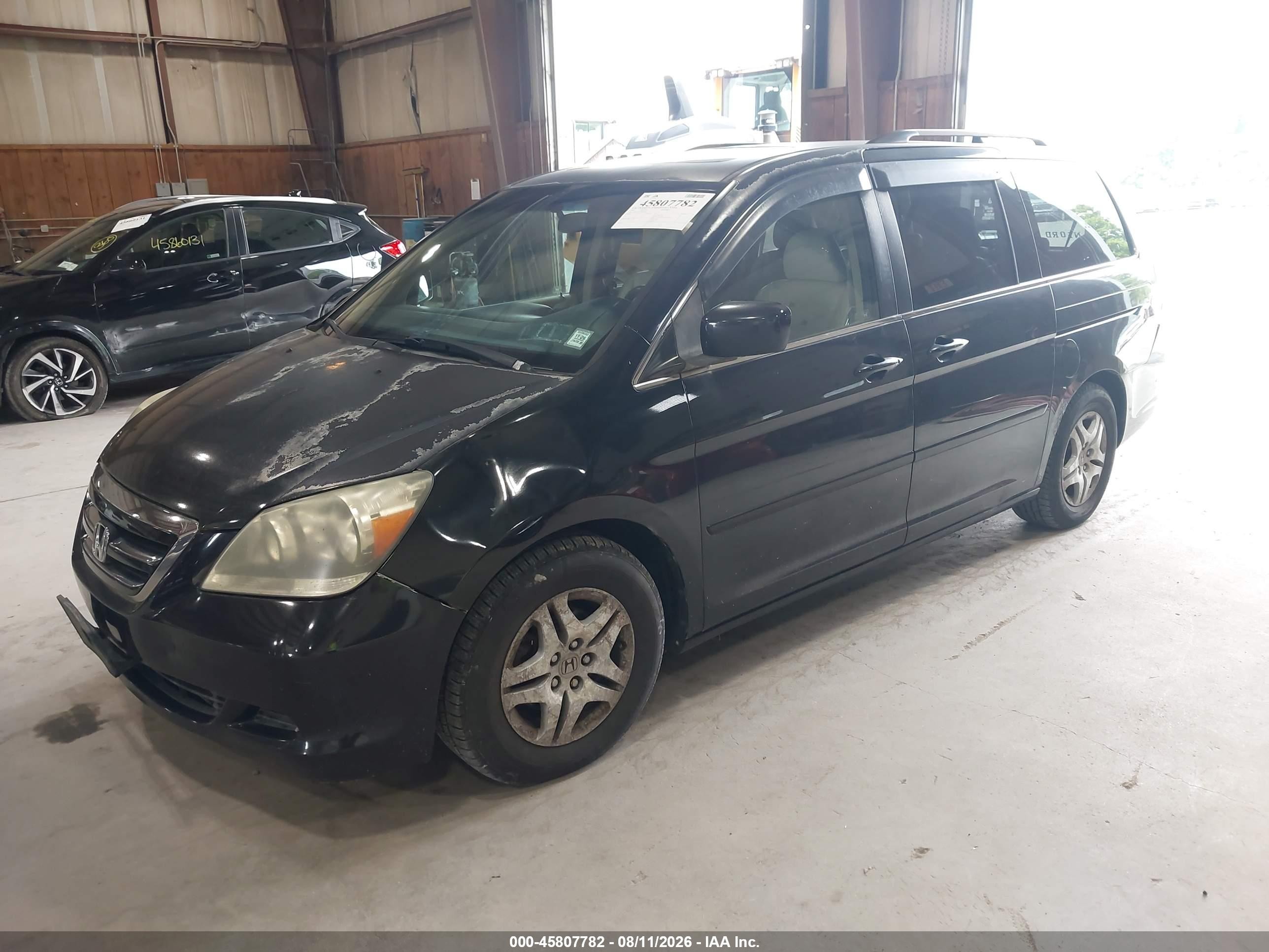 2007 Honda Odyssey Ex-l Black vin: 5FNRL38727B030064