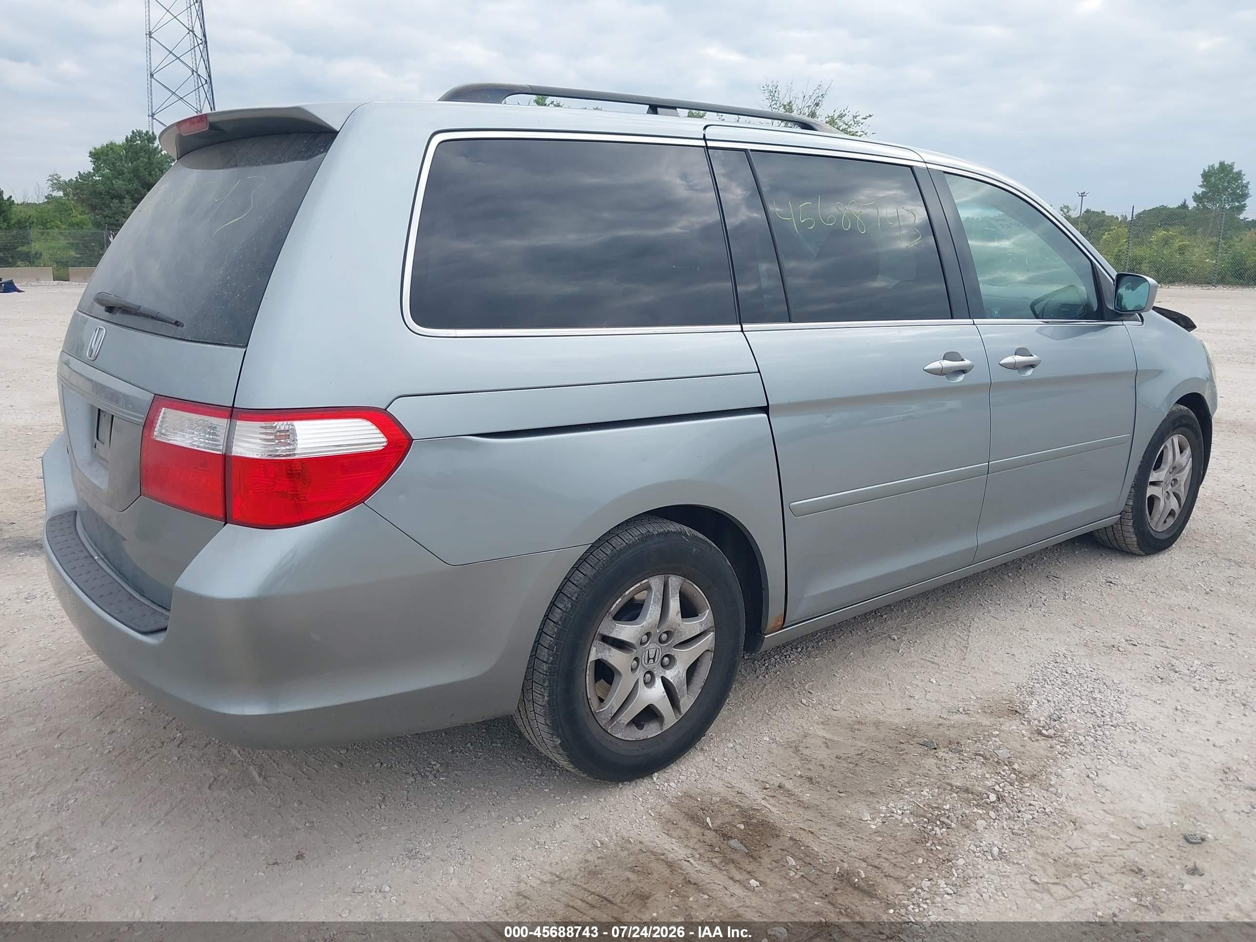 2007 Honda Odyssey Ex-l Light Blue vin: 5FNRL38727B044790