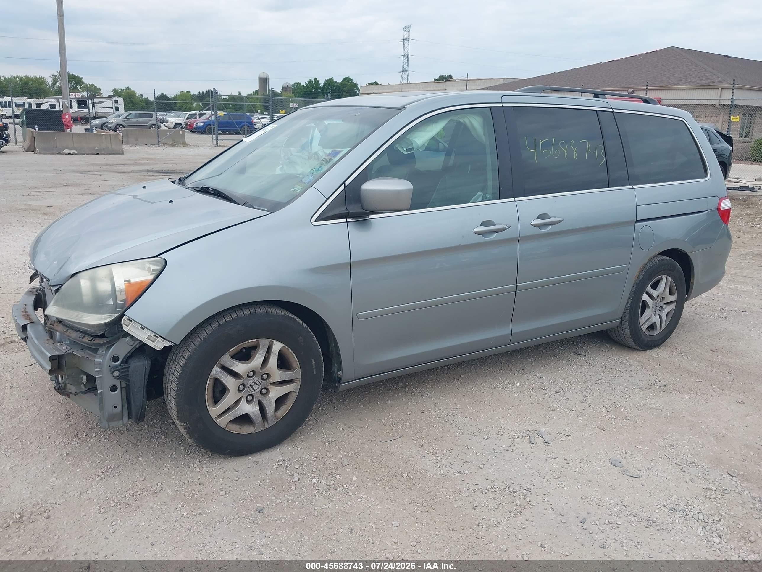 2007 Honda Odyssey Ex-l Light Blue vin: 5FNRL38727B044790