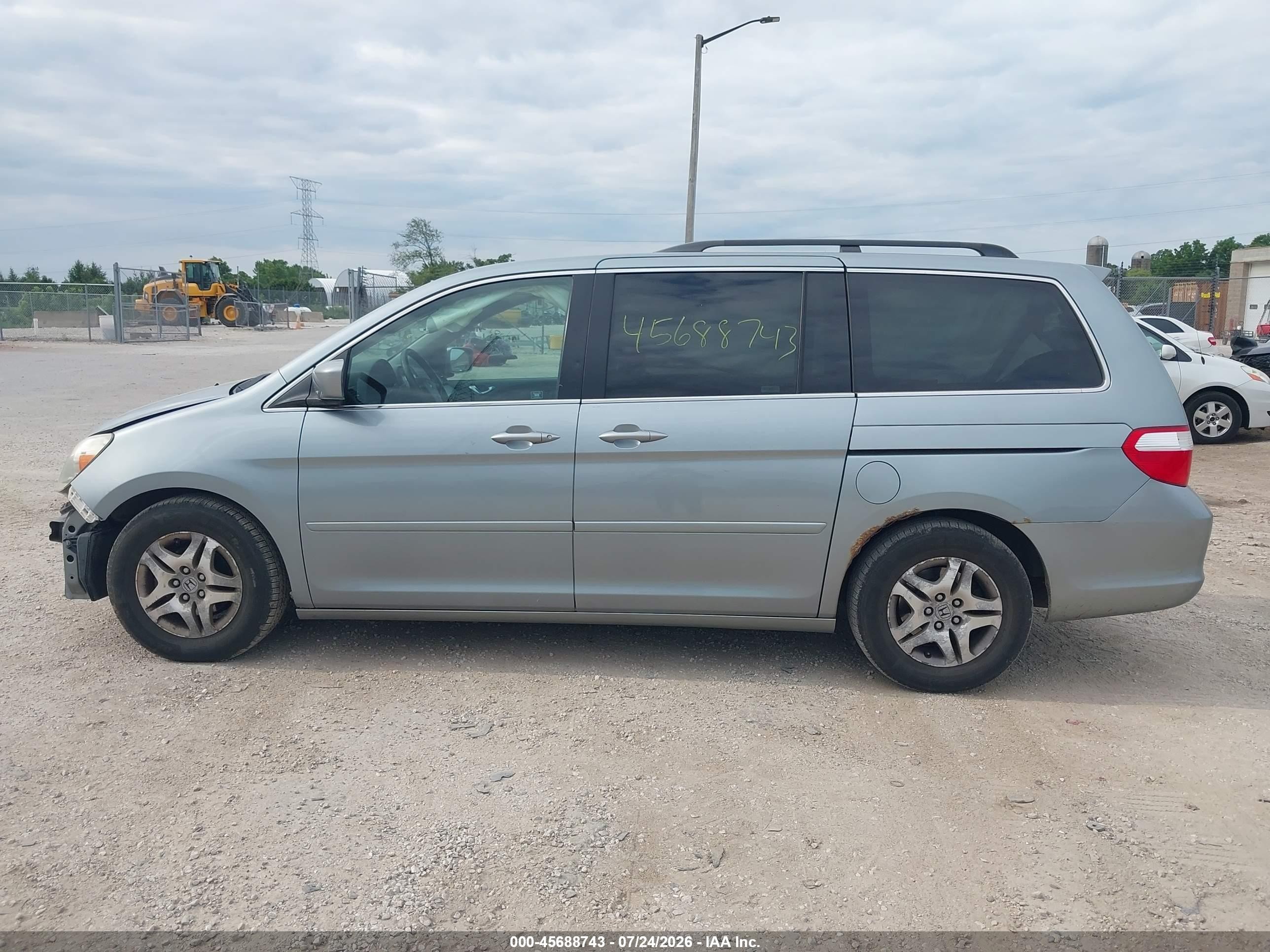2007 Honda Odyssey Ex-l Light Blue vin: 5FNRL38727B044790