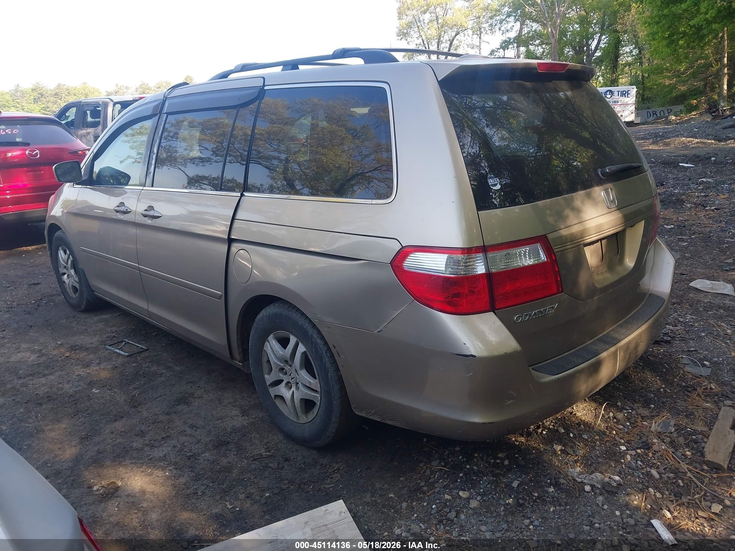 2007 Honda Odyssey Ex-l Gold vin: 5FNRL38727B136448