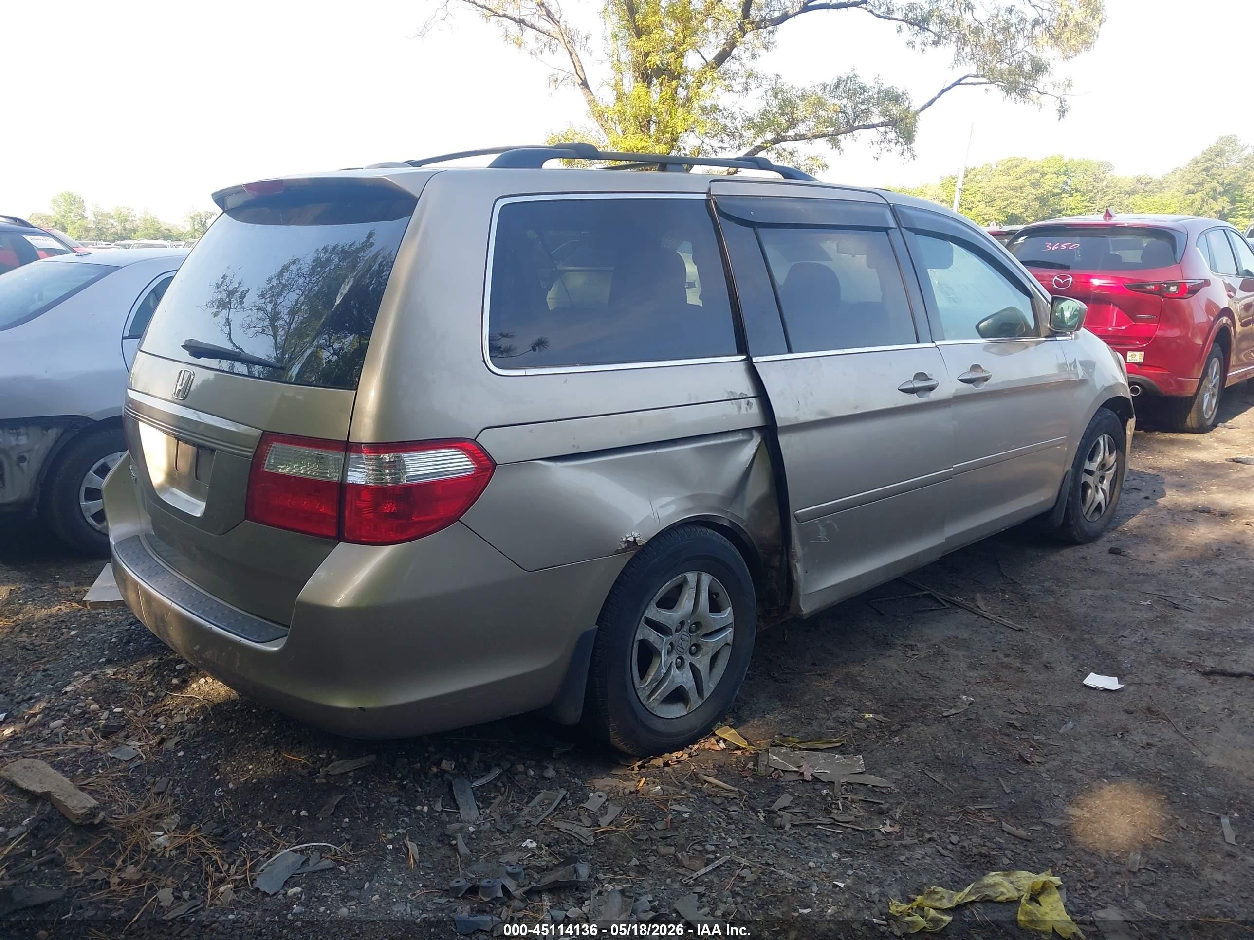 2007 Honda Odyssey Ex-l Gold vin: 5FNRL38727B136448
