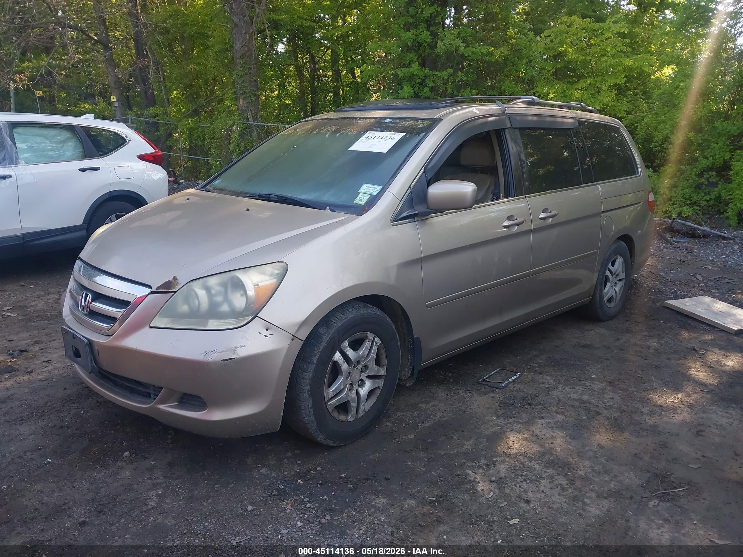 2007 Honda Odyssey Ex-l Gold vin: 5FNRL38727B136448