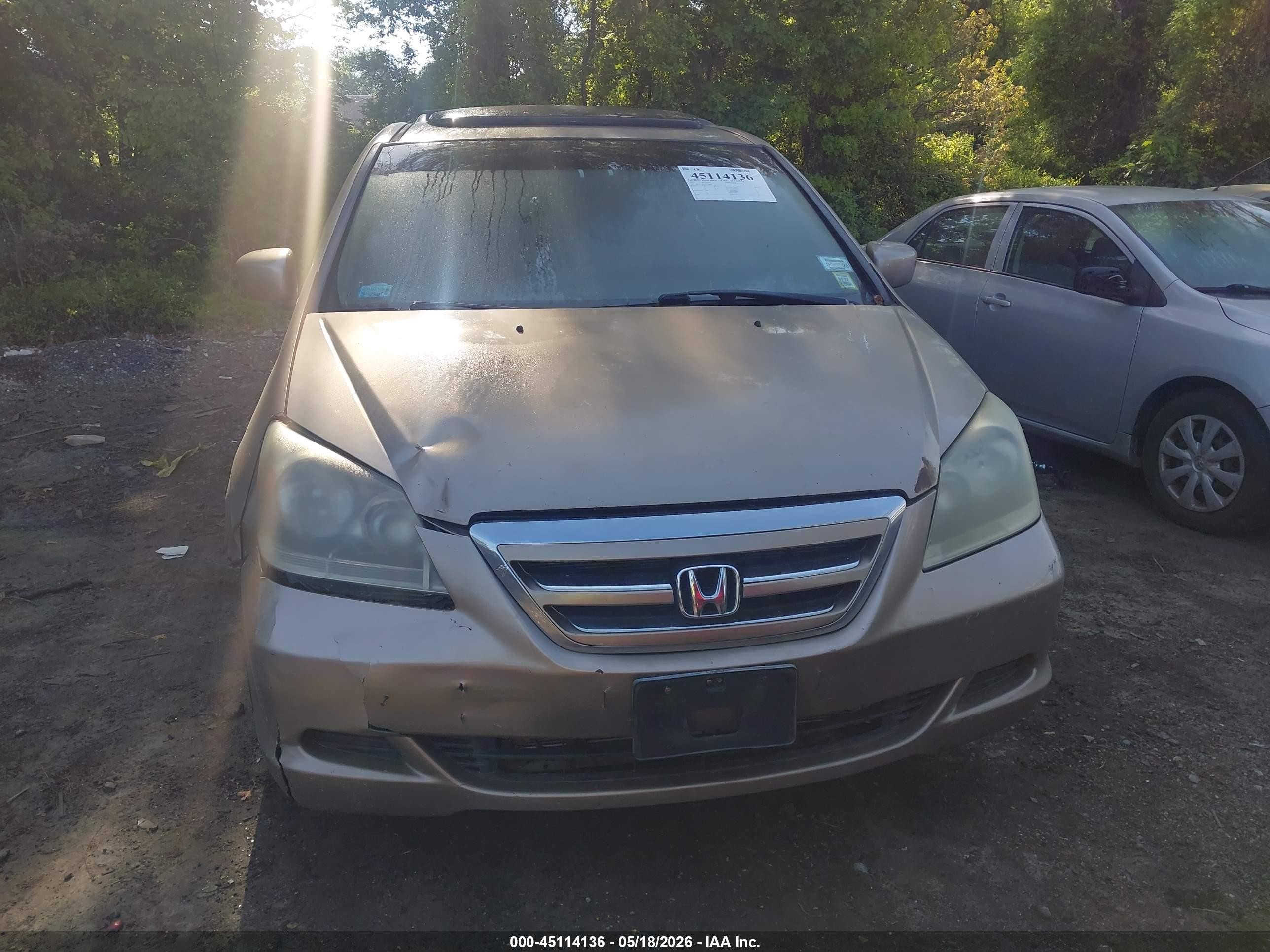 2007 Honda Odyssey Ex-l Gold vin: 5FNRL38727B136448
