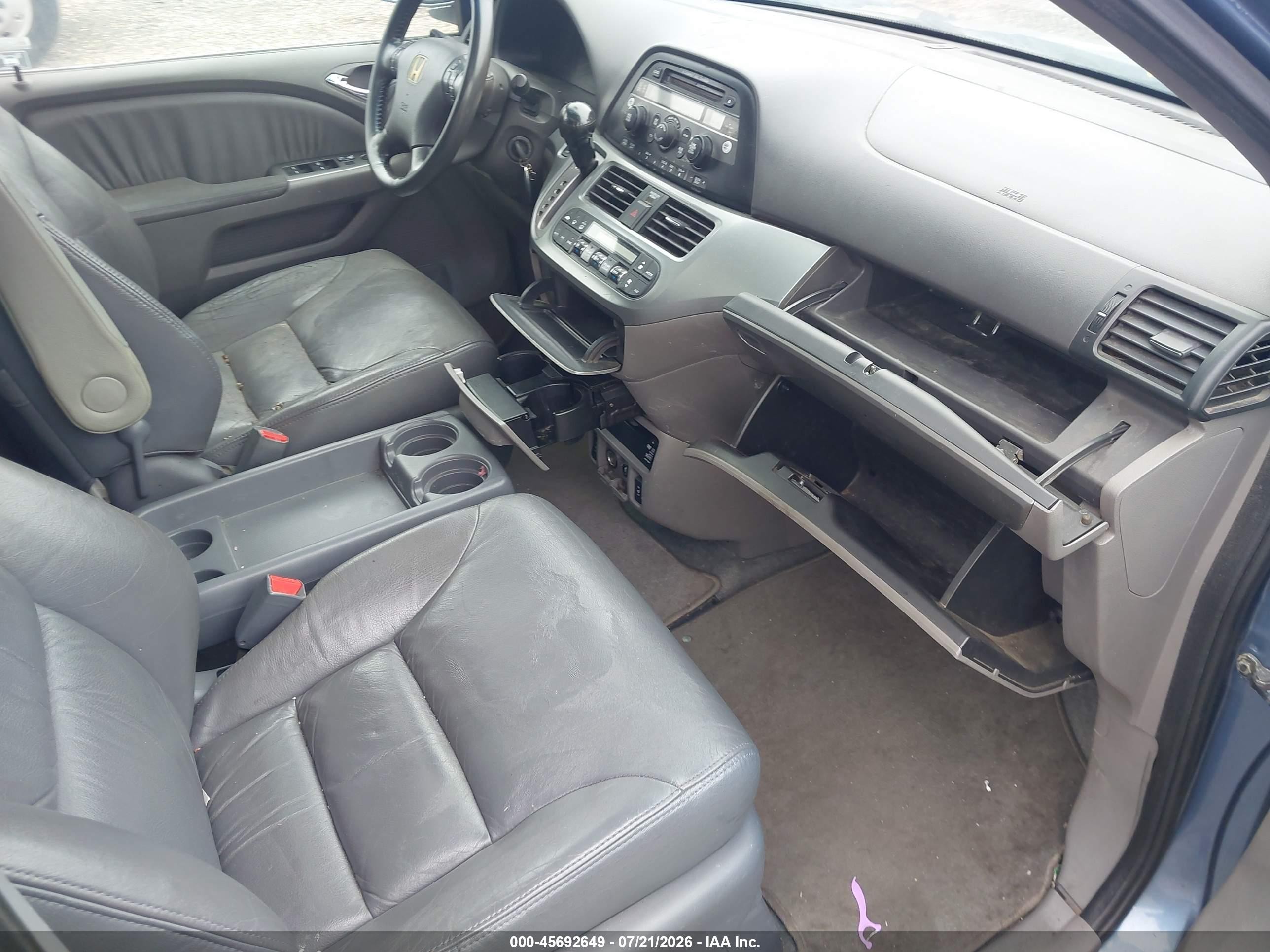 2008 Honda Odyssey Ex-l Blue vin: 5FNRL38728B001701