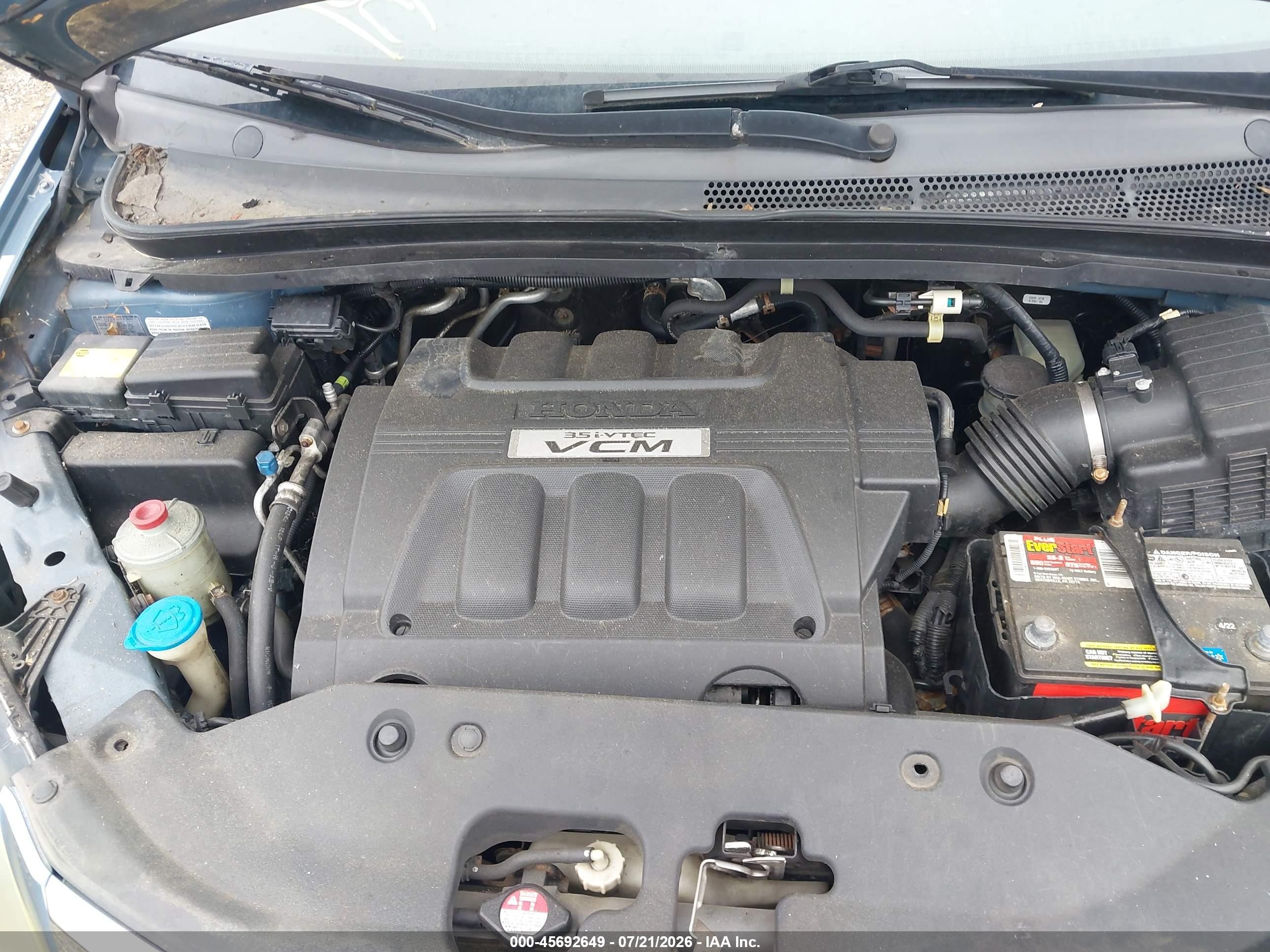 2008 Honda Odyssey Ex-l Blue vin: 5FNRL38728B001701