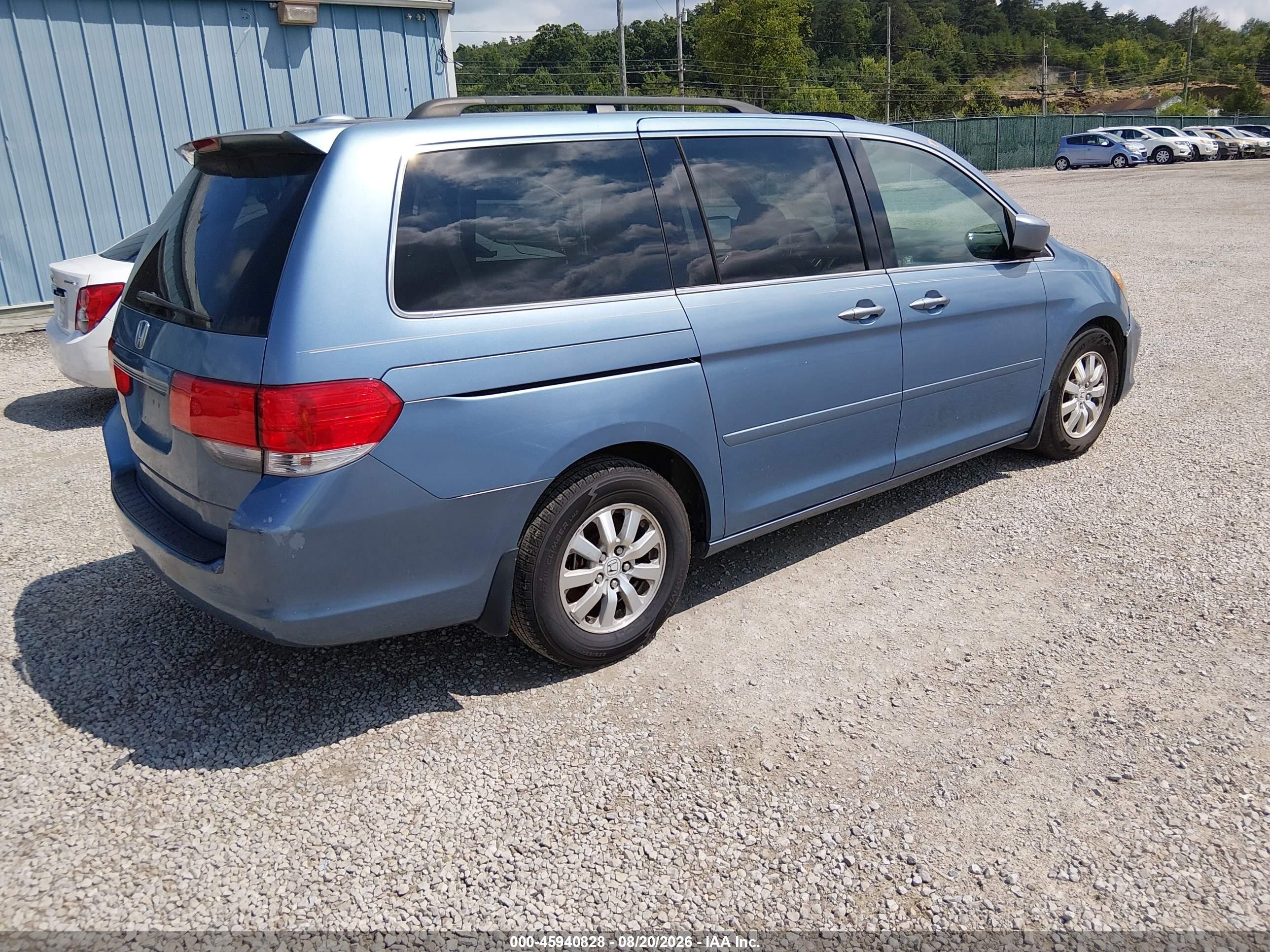 2009 Honda Odyssey Ex-l Blue vin: 5FNRL38729B004356