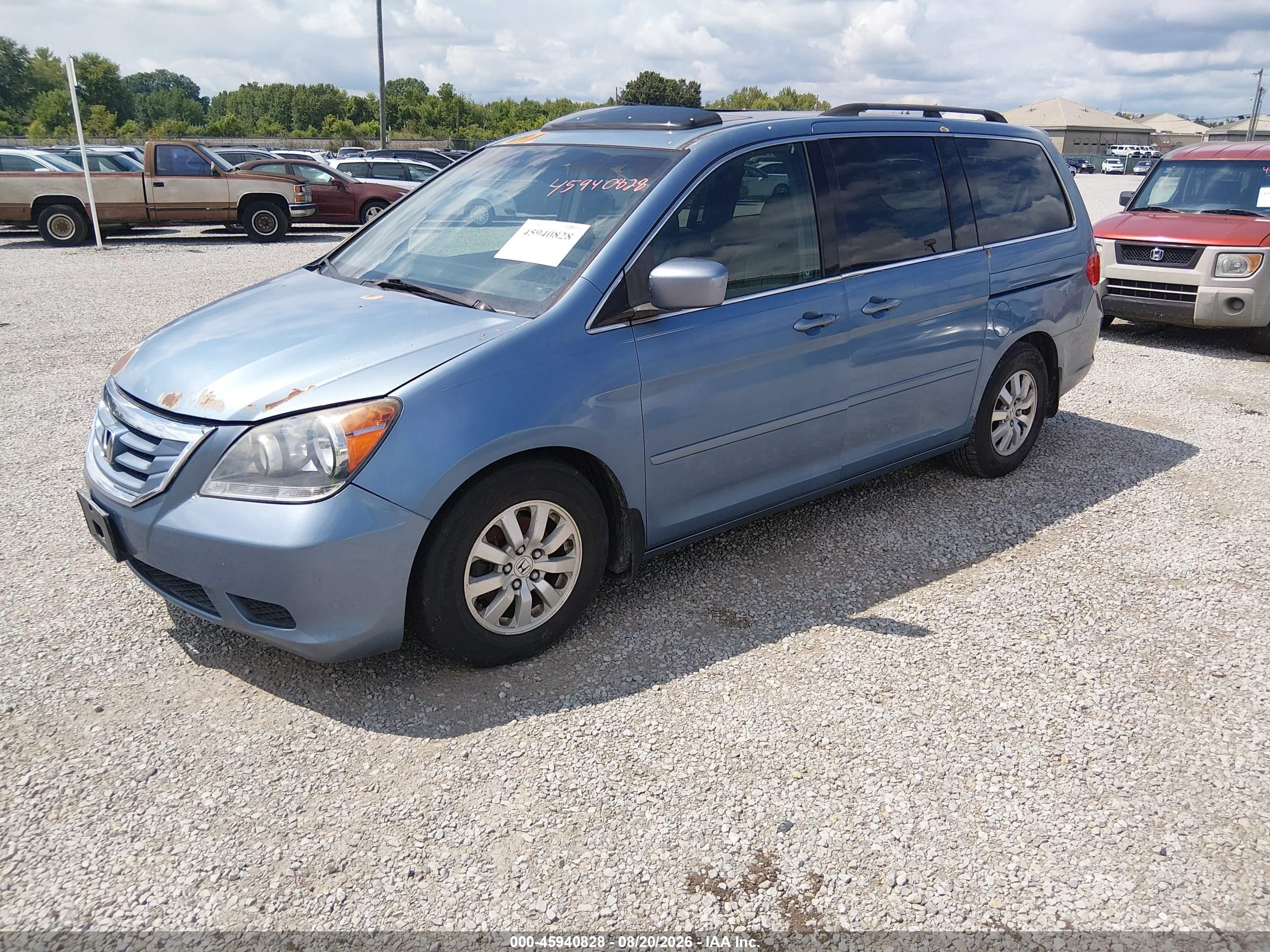 2009 Honda Odyssey Ex-l Blue vin: 5FNRL38729B004356