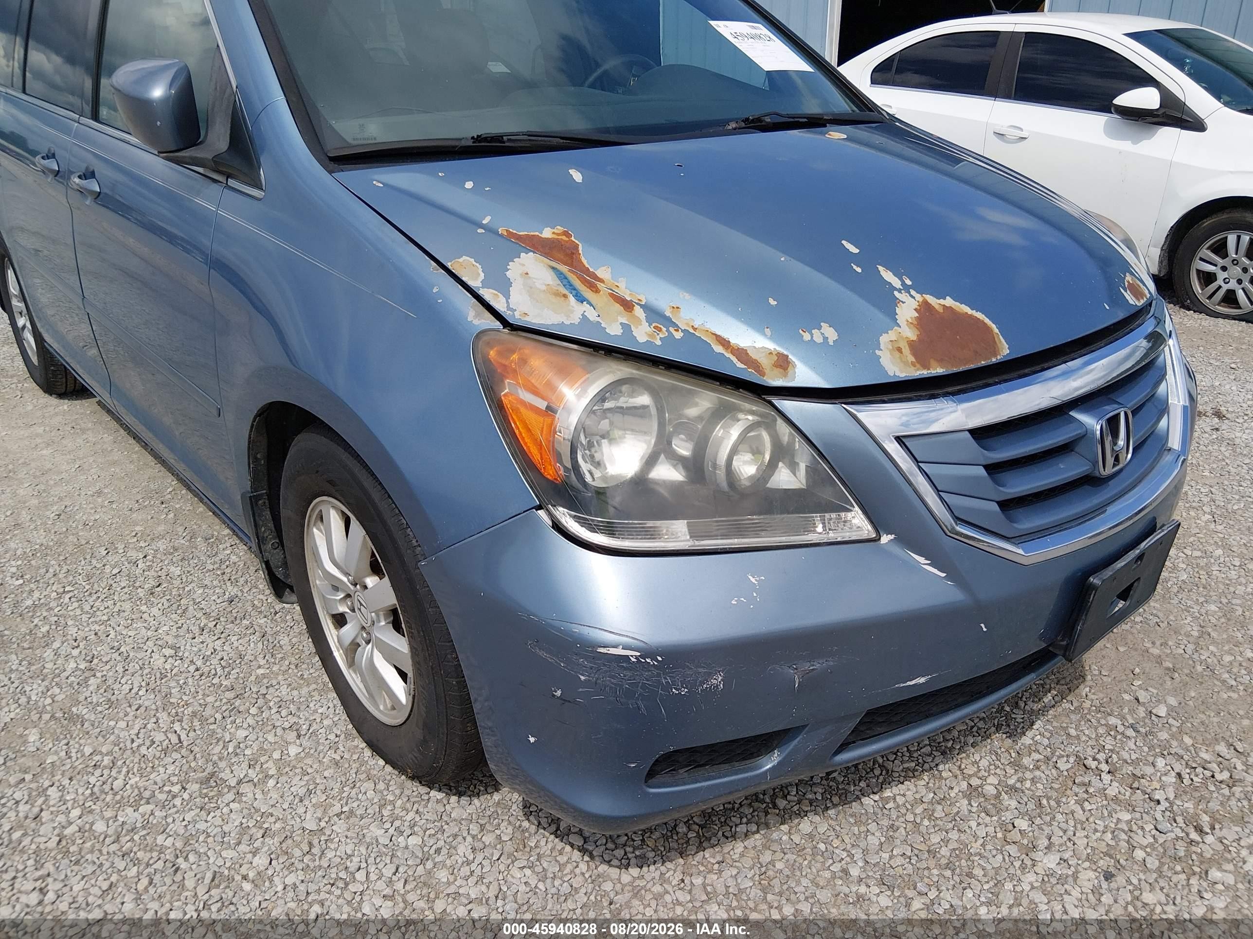 2009 Honda Odyssey Ex-l Blue vin: 5FNRL38729B004356