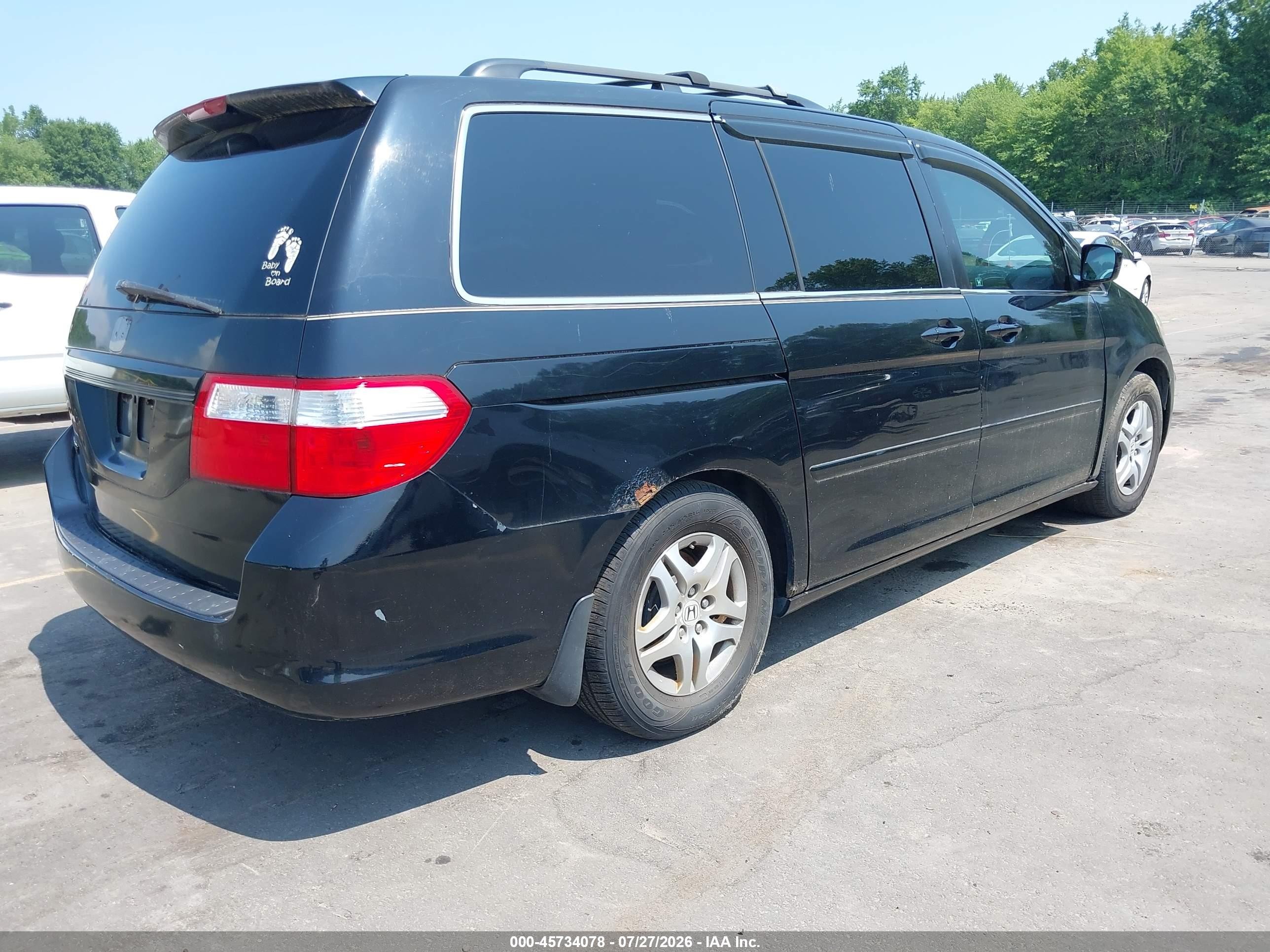2005 Honda Odyssey Ex-l Черный vin: 5FNRL38735B003260