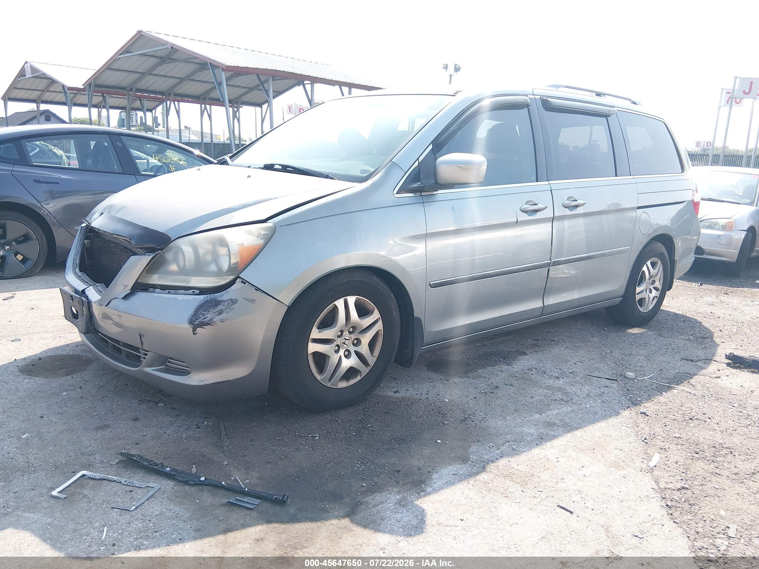 2005 Honda Odyssey Ex-l Gray vin: 5FNRL38735B132891