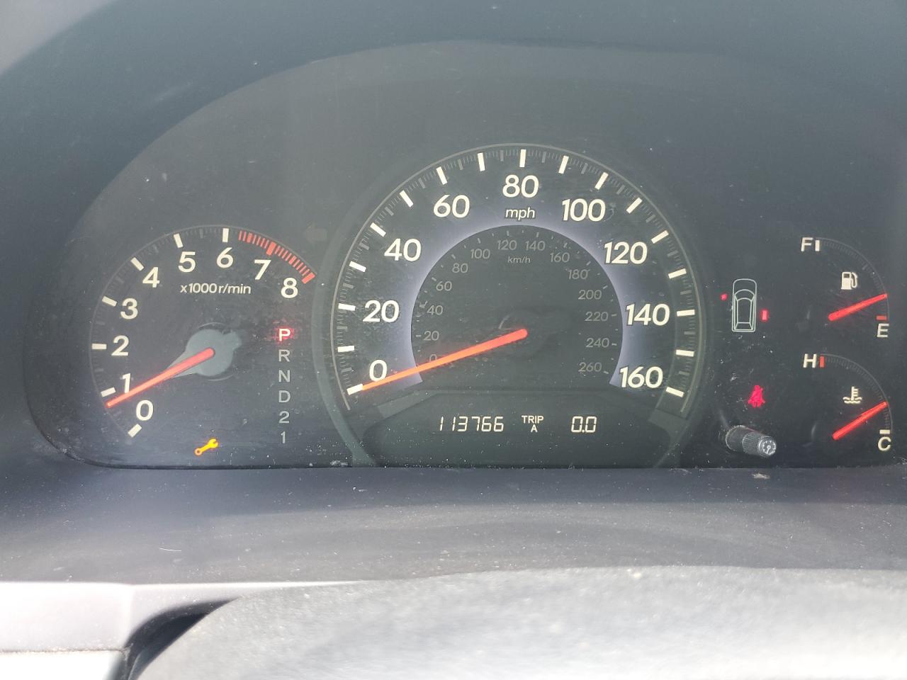 2006 Honda Odyssey Exl Blue vin: 5FNRL38736B102498 Damage: Warning Light - Wrench, On, Unacceptable