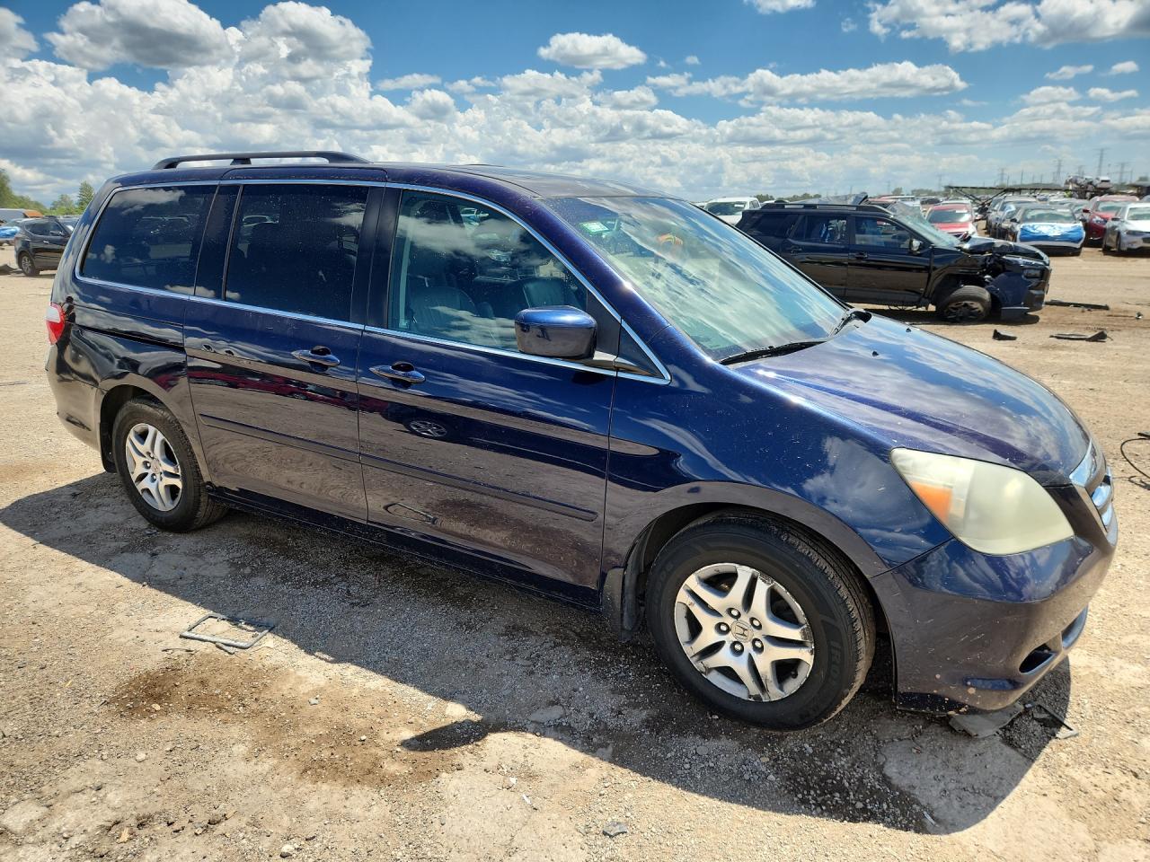 2007 Honda Odyssey Exl Blue vin: 5FNRL38737B010793 Damage: Right Front Door, Dent(S) W/No Paint Dmg, 1/2 To 1 Inch