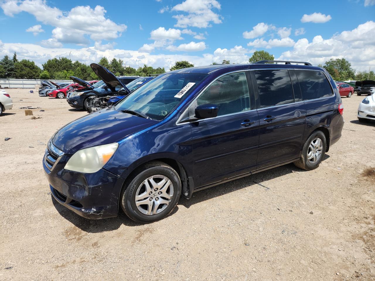 2007 Honda Odyssey Exl Blue vin: 5FNRL38737B010793 Damage: Left Front Fender, Dent(S) W/ Paint Dmg, 1 To 2 Inches