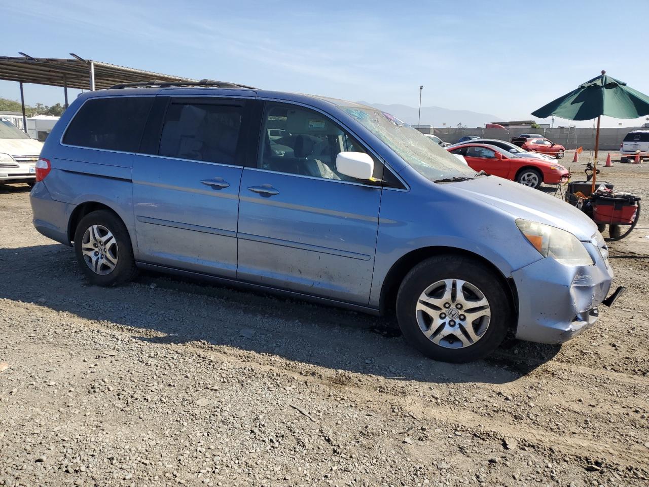 2007 Honda Odyssey Exl Blue vin: 5FNRL38737B013354