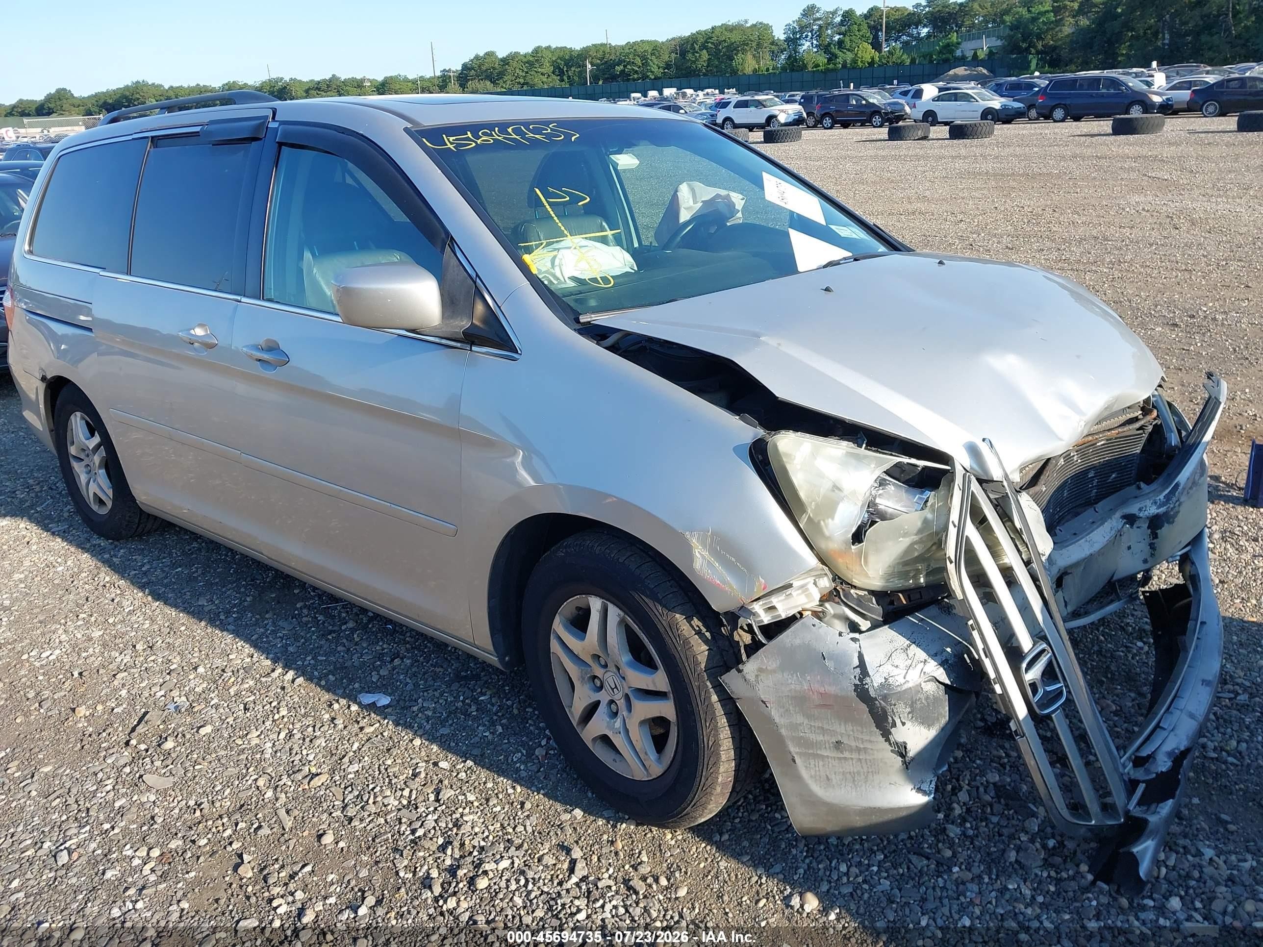 2007 Honda Odyssey Ex-l Silver vin: 5FNRL38737B076390