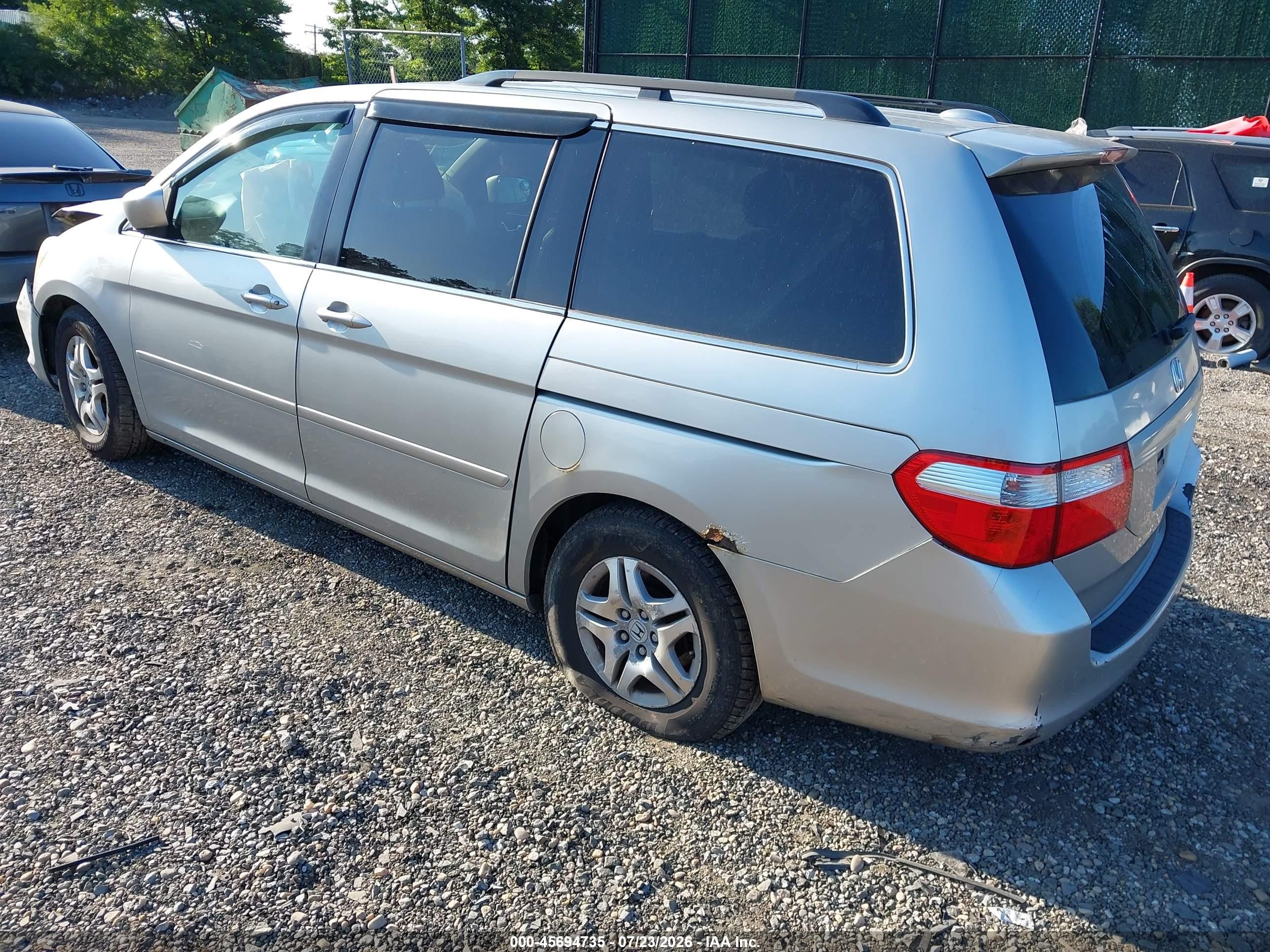 2007 Honda Odyssey Ex-l Silver vin: 5FNRL38737B076390