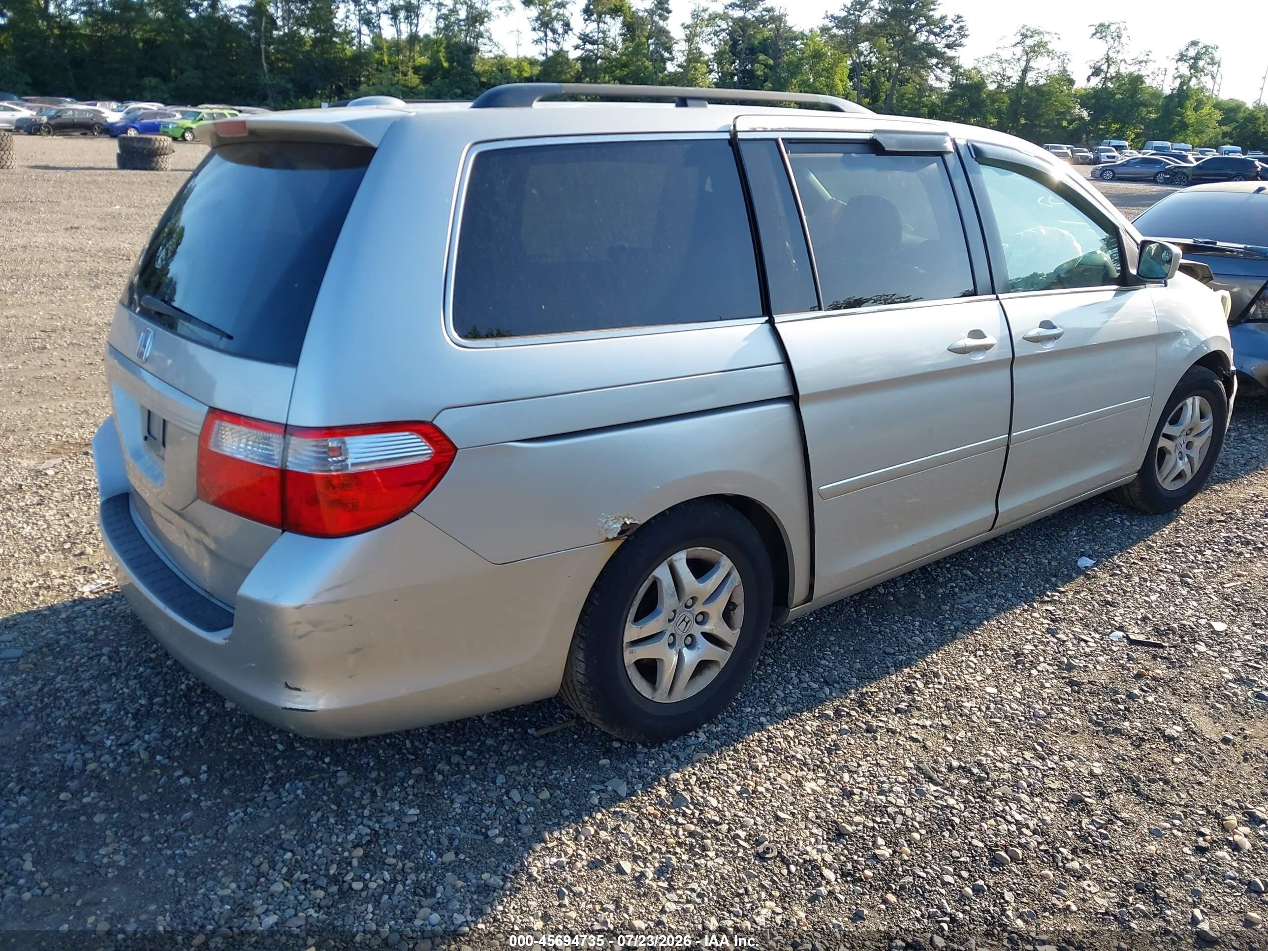 2007 Honda Odyssey Ex-l Silver vin: 5FNRL38737B076390