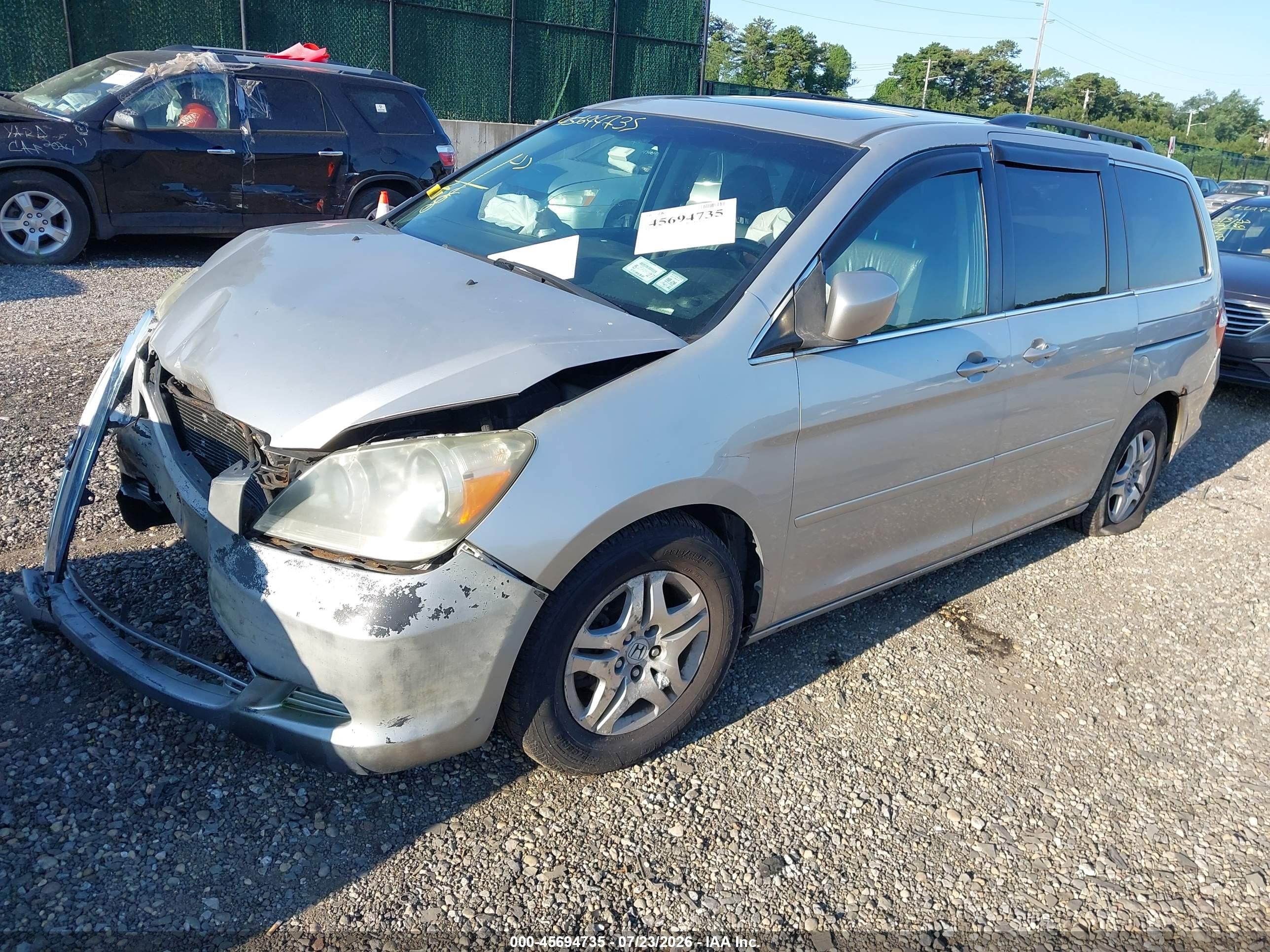 2007 Honda Odyssey Ex-l Silver vin: 5FNRL38737B076390