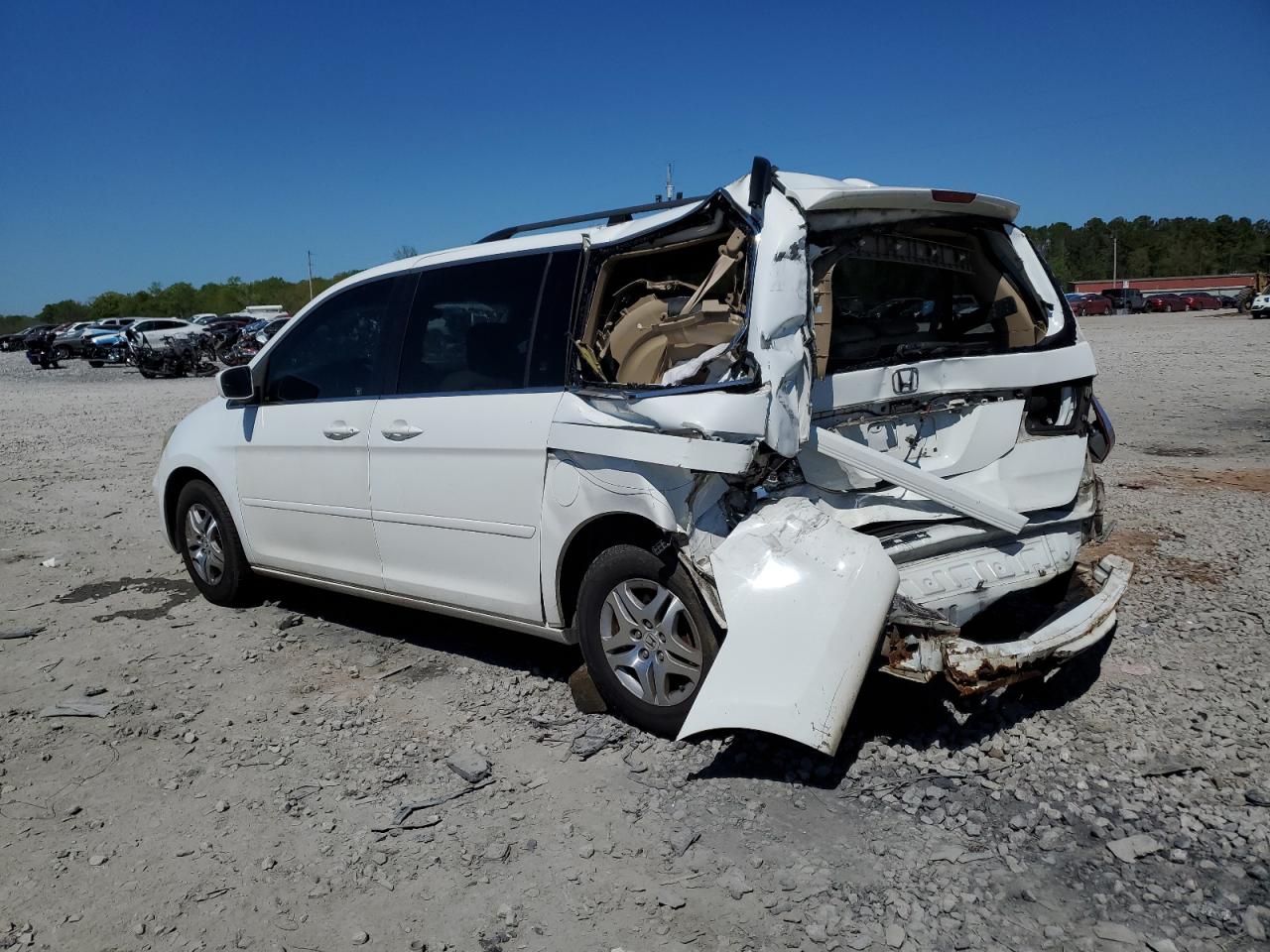 2007 Honda Odyssey Exl White vin: 5FNRL38737B111588