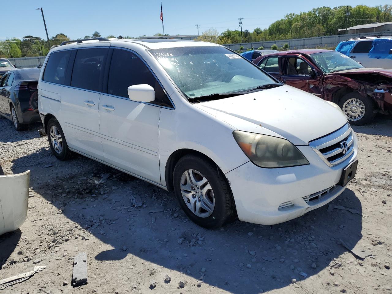 2007 Honda Odyssey Exl White vin: 5FNRL38737B111588