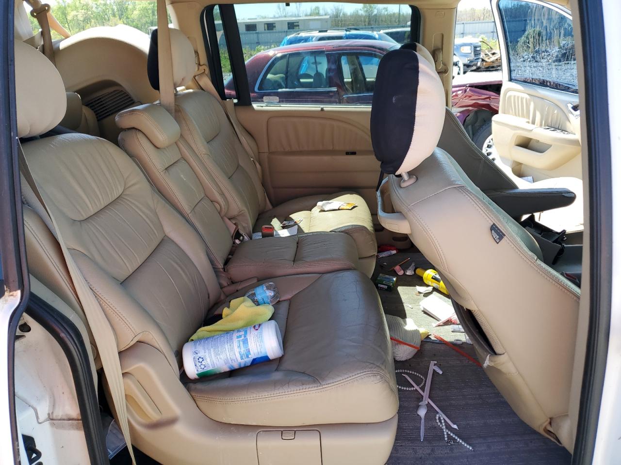 2007 Honda Odyssey Exl White vin: 5FNRL38737B111588