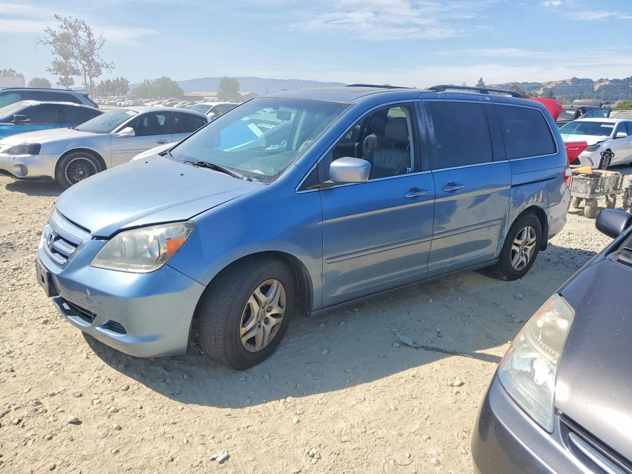 2007 Honda Odyssey Exl Blue vin: 5FNRL38737B121599