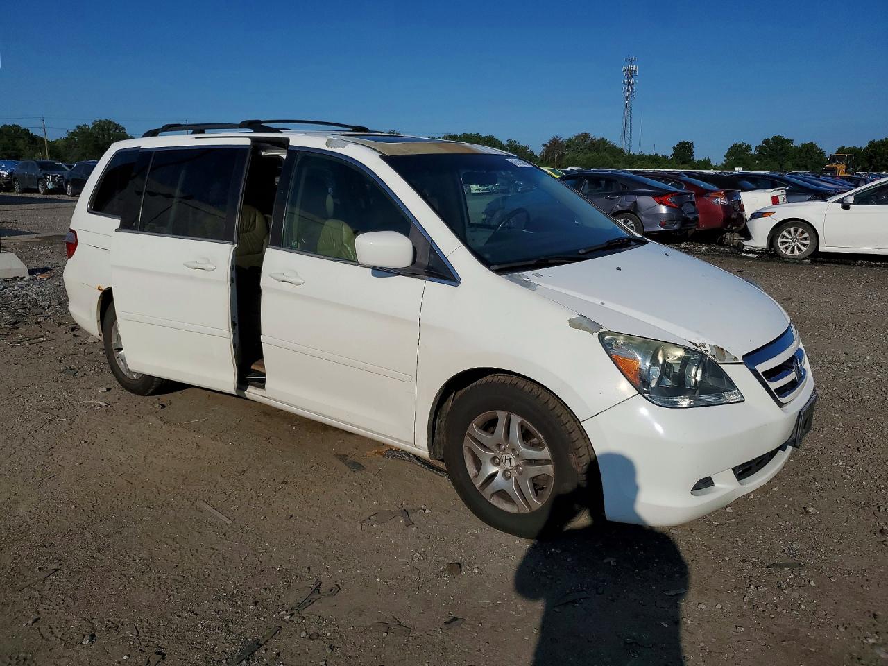 2007 Honda Odyssey Exl White vin: 5FNRL38737B137480