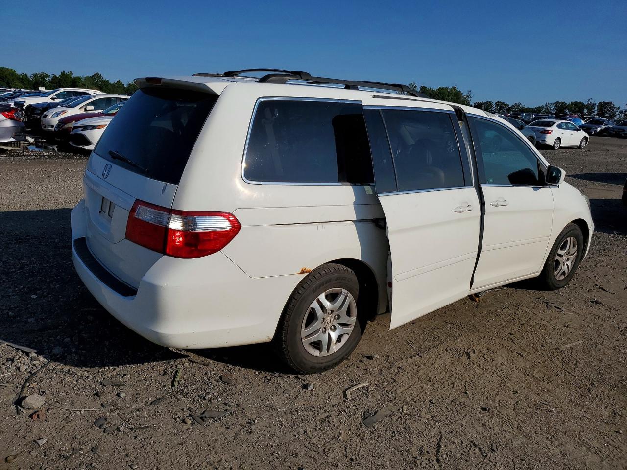 2007 Honda Odyssey Exl White vin: 5FNRL38737B137480