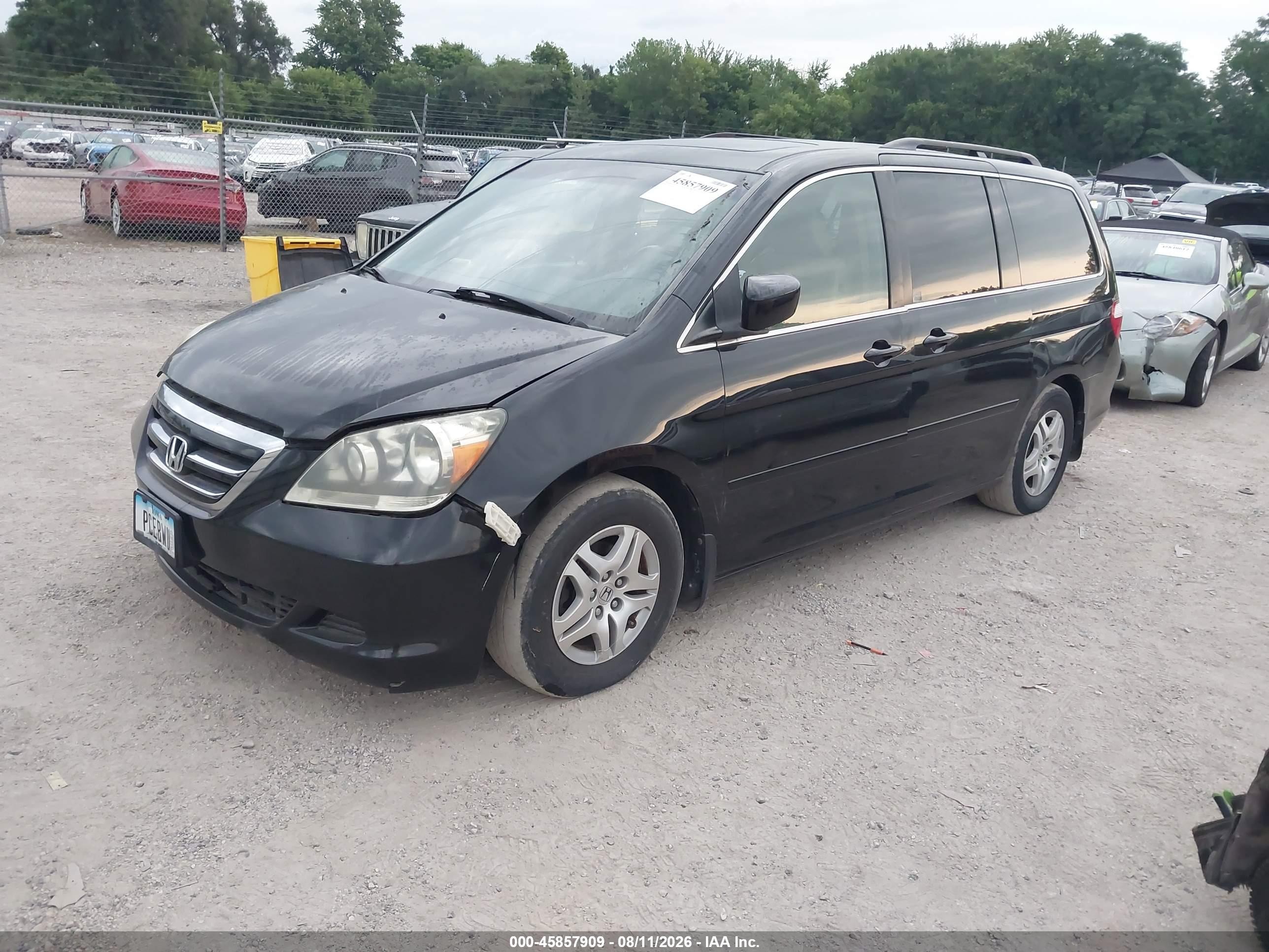 2007 Honda Odyssey Ex-l Black vin: 5FNRL38737B143442