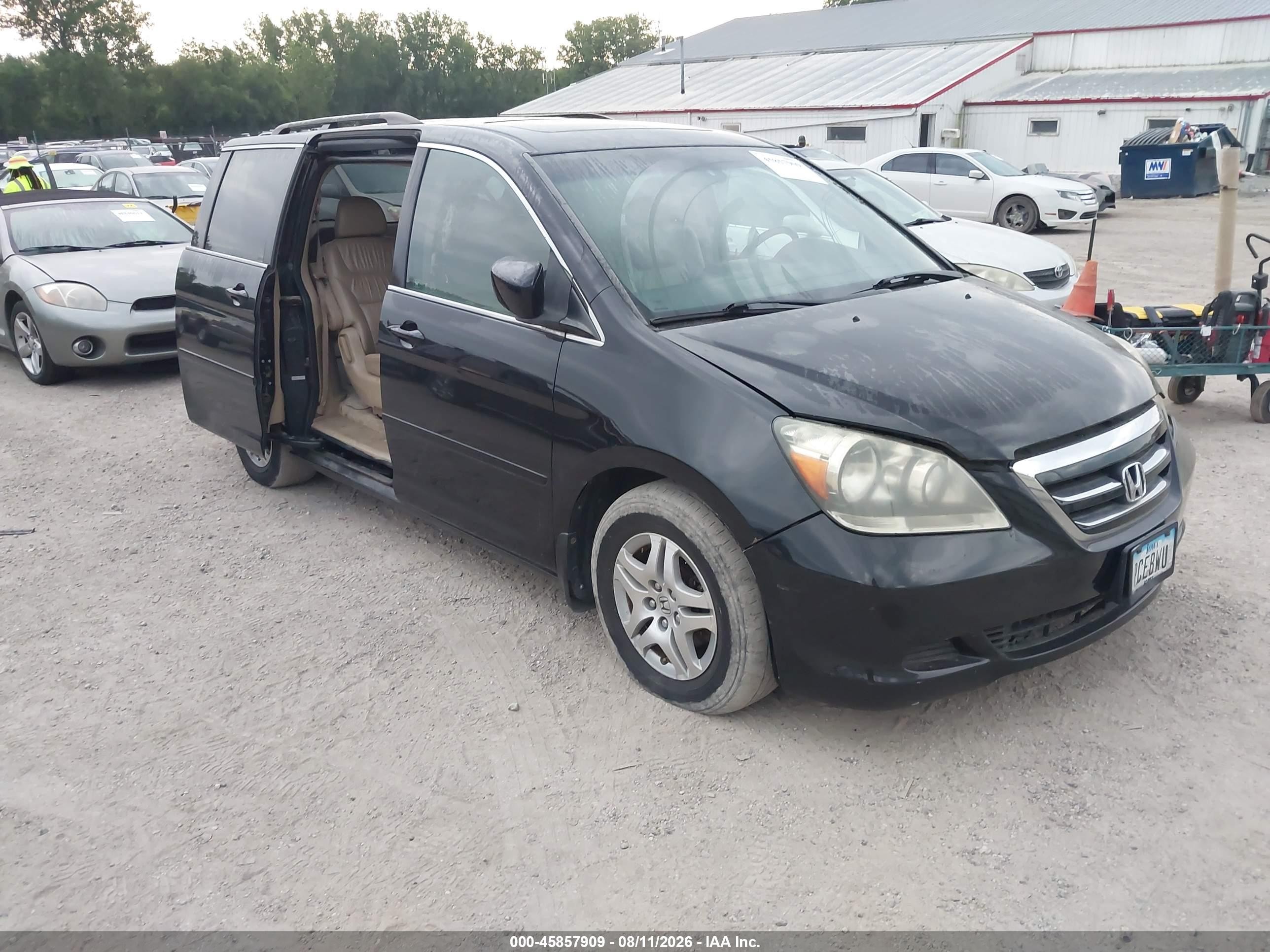 2007 Honda Odyssey Ex-l Black vin: 5FNRL38737B143442