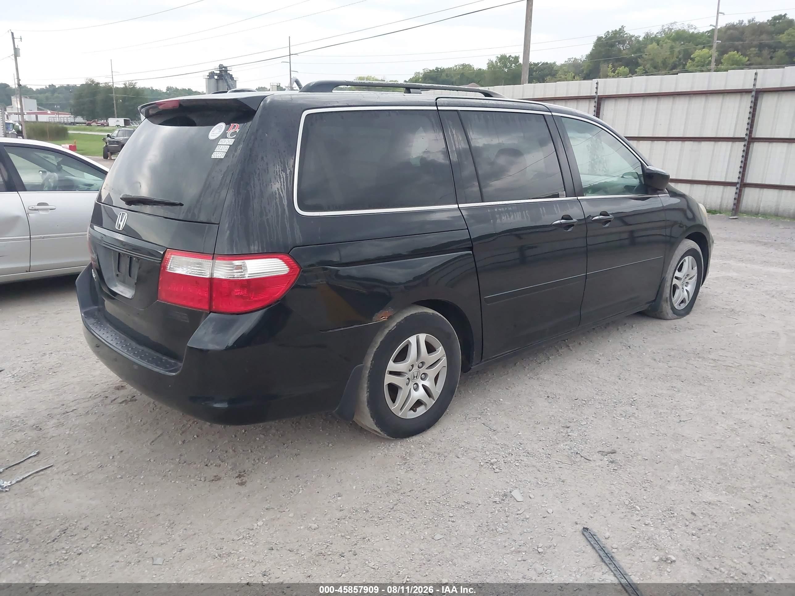2007 Honda Odyssey Ex-l Black vin: 5FNRL38737B143442