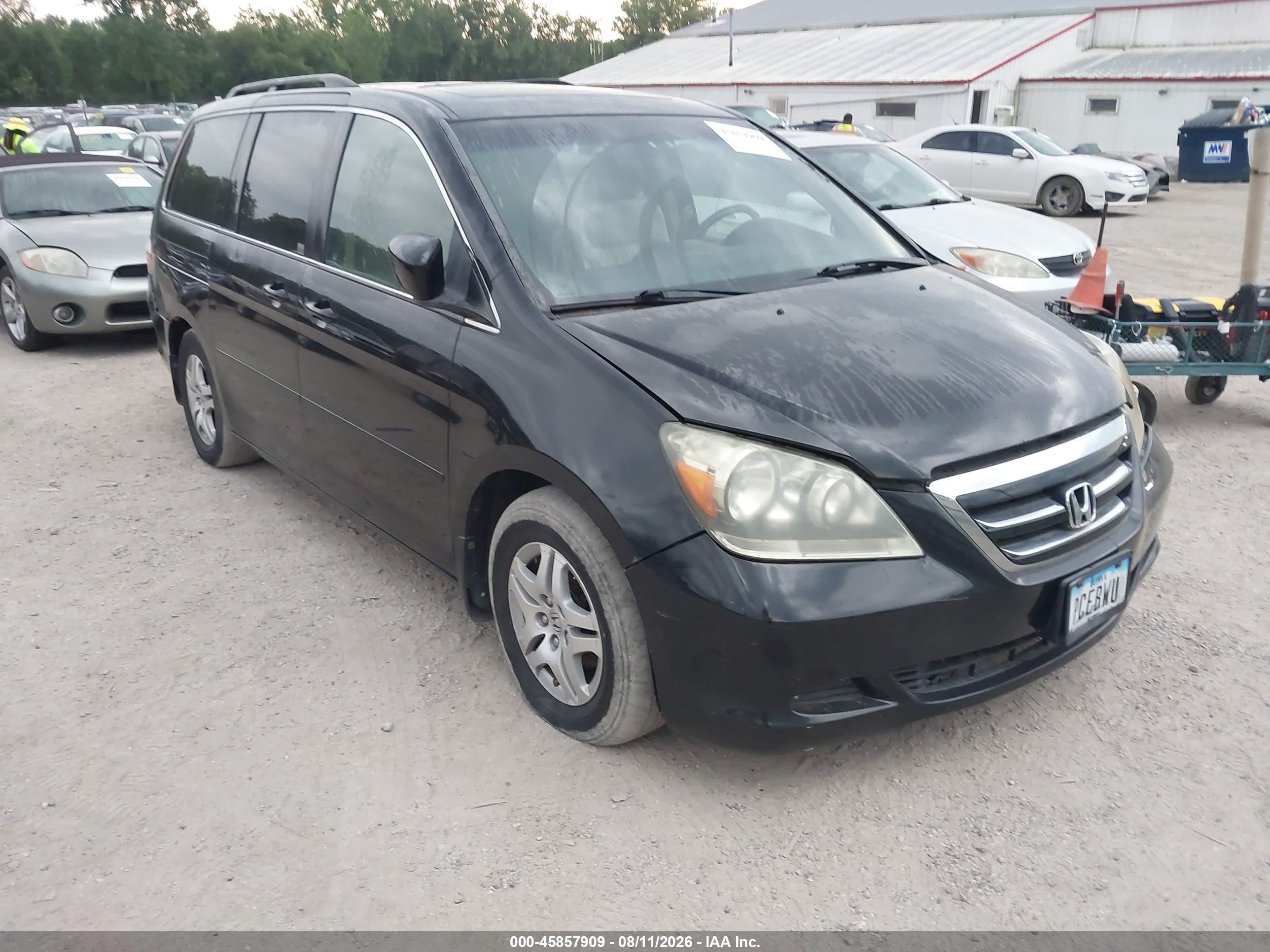 2007 Honda Odyssey Ex-l Black vin: 5FNRL38737B143442