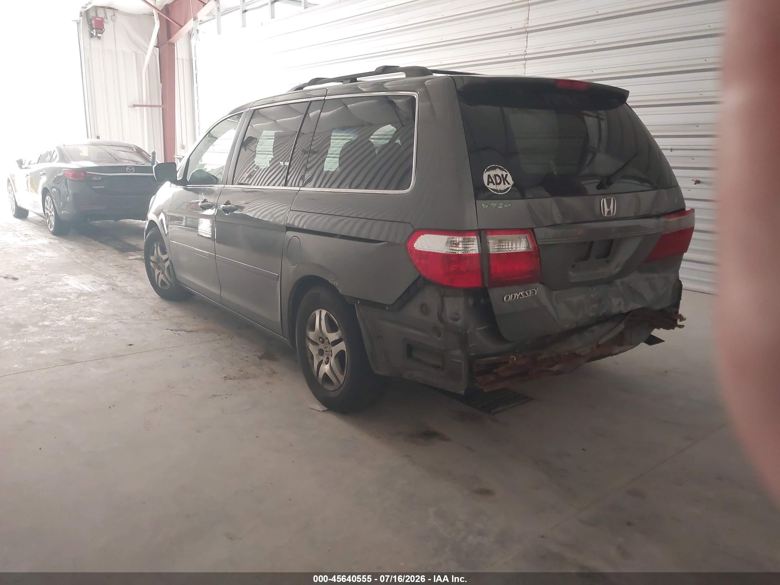 2007 Honda Odyssey Ex-l Gray vin: 5FNRL38737B407002