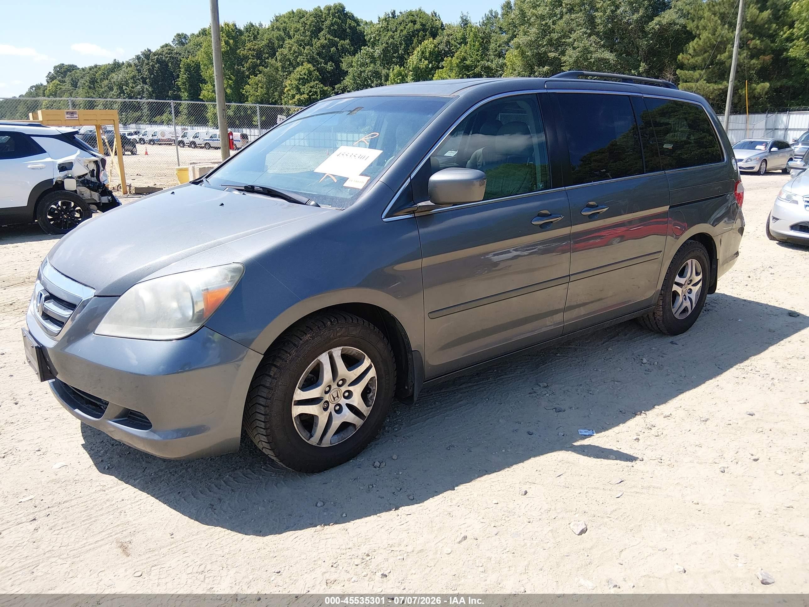 2007 Honda Odyssey Ex-l Gray vin: 5FNRL38737B423250
